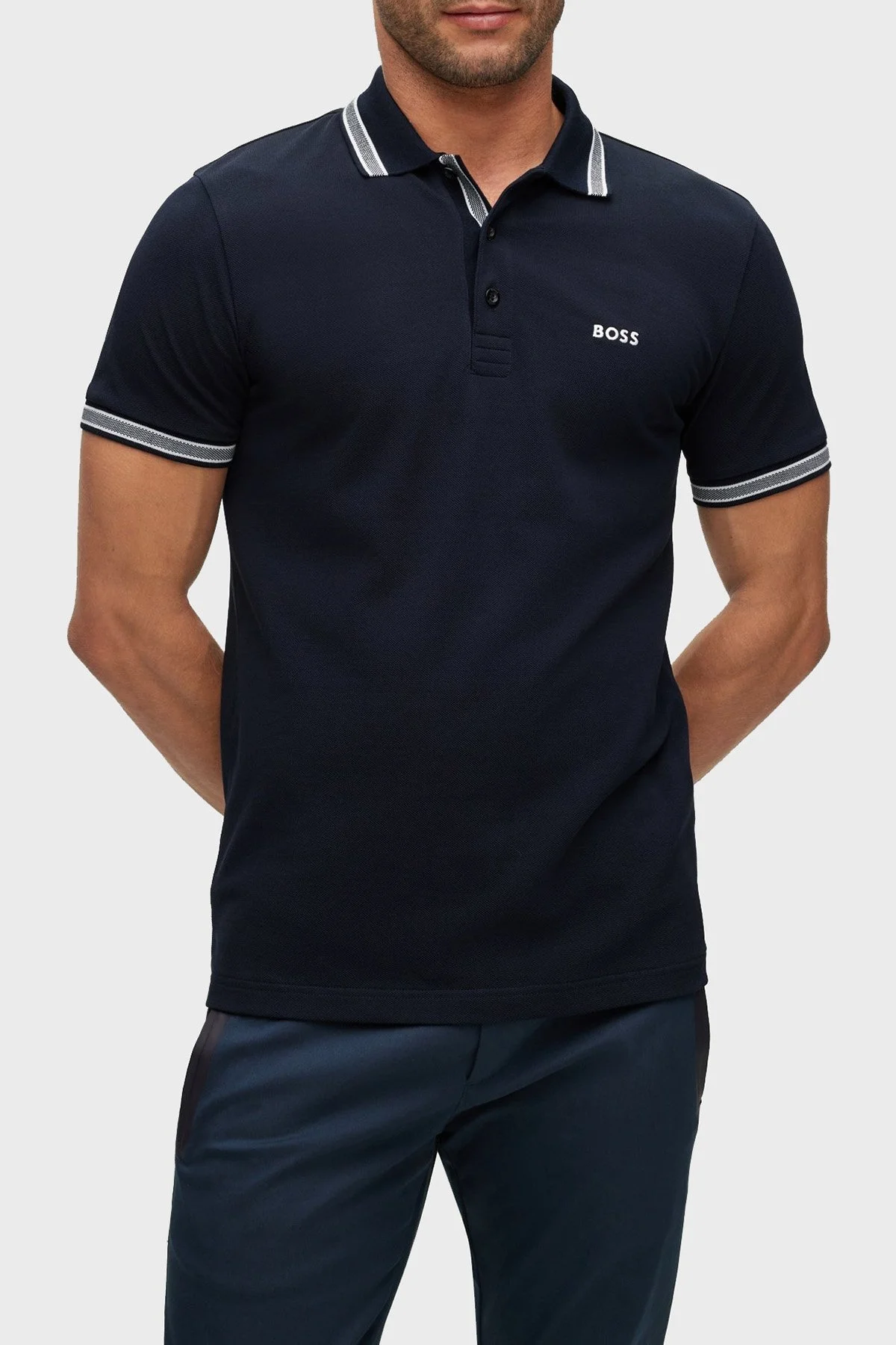 Boss Pamuklu Regular Fit Erkek Polo Yaka T Shirt 50469055 402 LACİVERT - 1