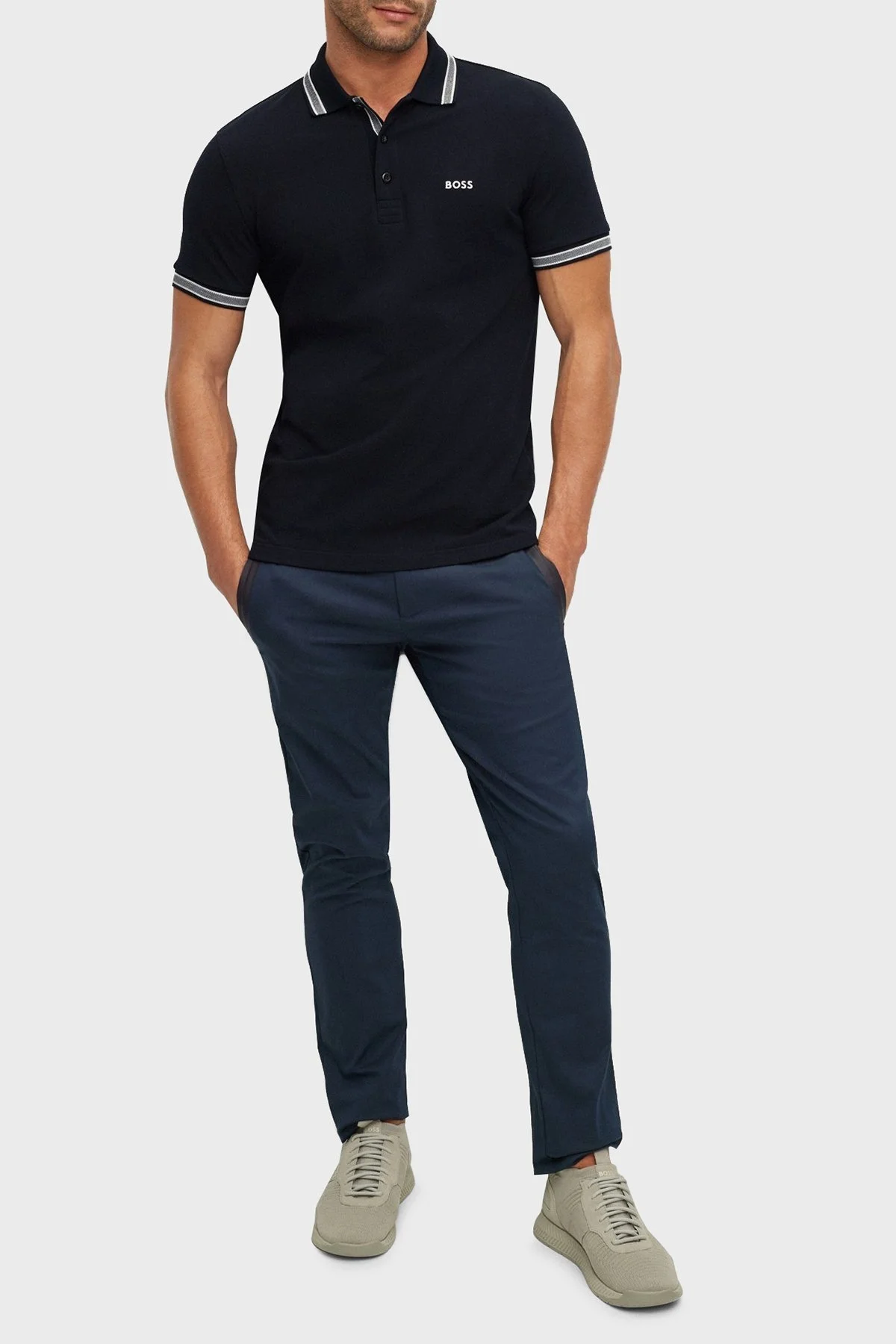 Boss Pamuklu Regular Fit Erkek Polo Yaka T Shirt 50469055 402 LACİVERT - 3