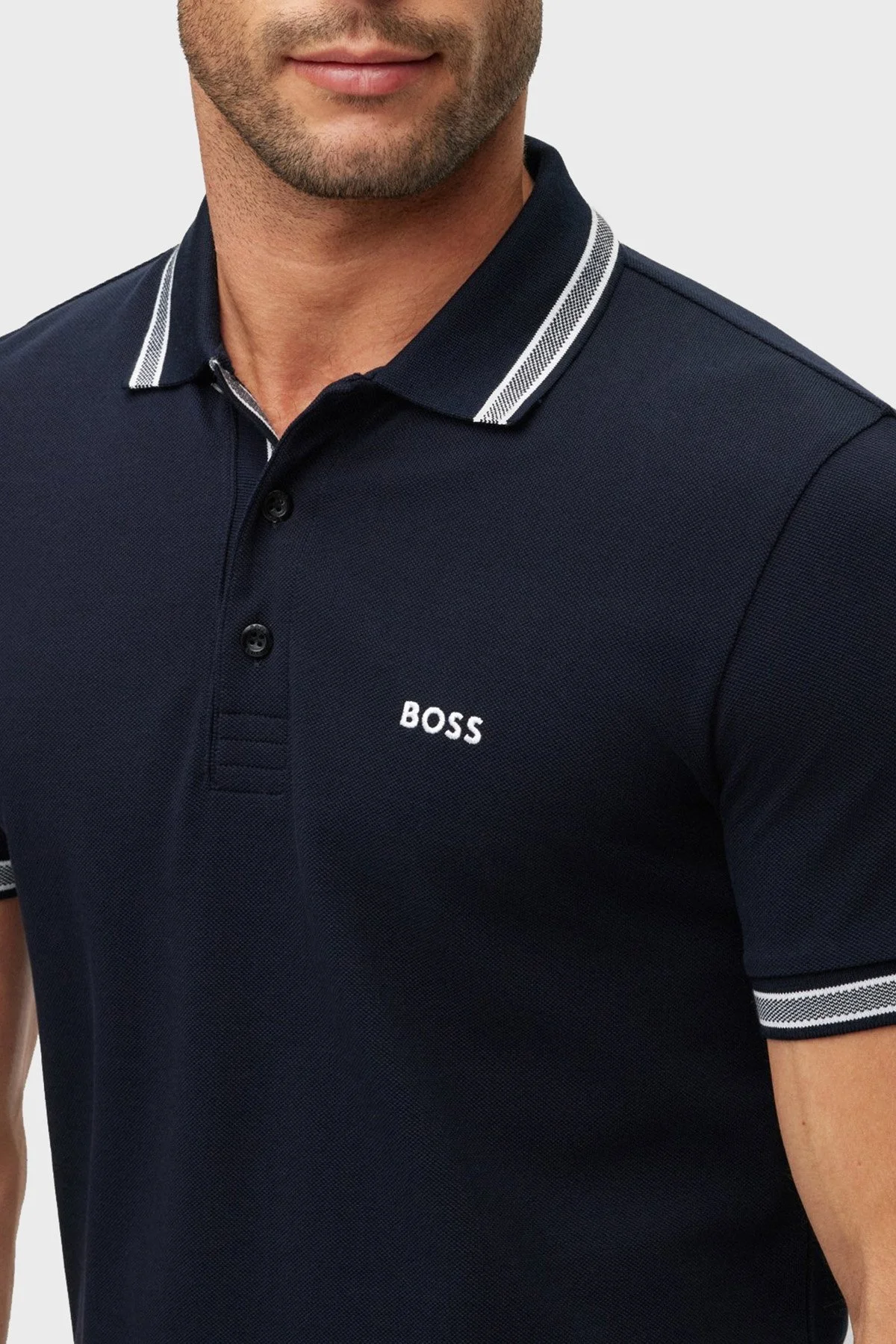 Boss Pamuklu Regular Fit Erkek Polo Yaka T Shirt 50469055 402 LACİVERT - 4
