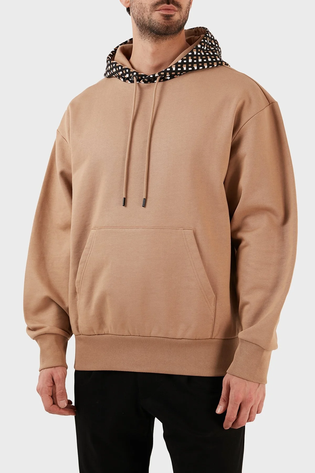 Boss Regular Fit Pamuklu Kapüşonlu Kanguru Cepli Erkek Sweat 50478965 260 CAMEL - 1