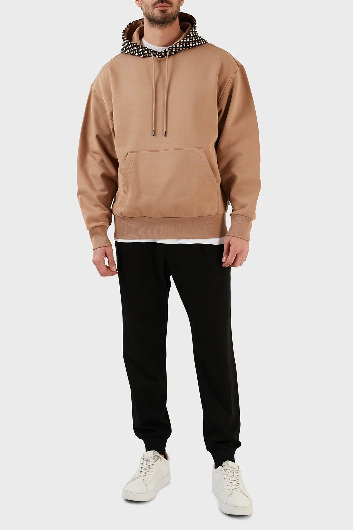 Boss Regular Fit Pamuklu Kapüşonlu Kanguru Cepli Erkek Sweat 50478965 260 CAMEL - 4