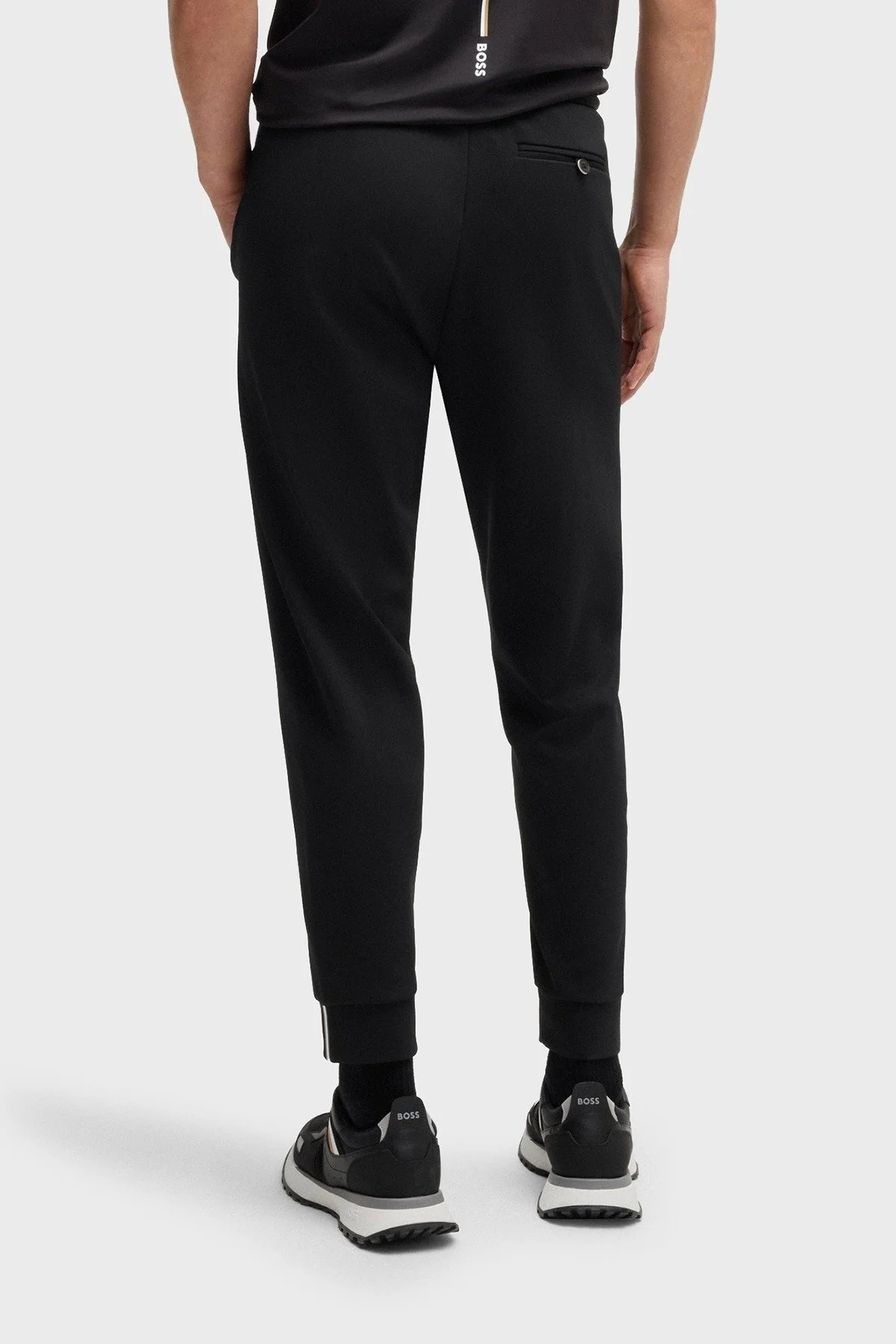 Boss Regular Fit Ribanalı Paça Logolu Jogger Erkek Pantolon 50530724 001 SİYAH - 2