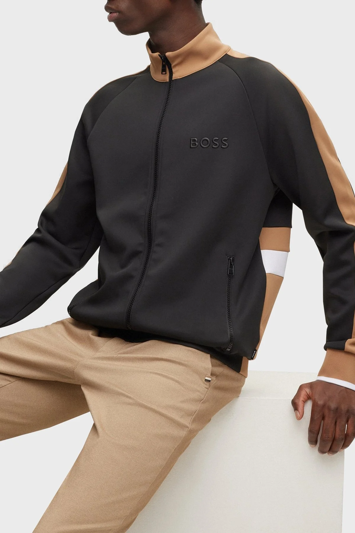 Boss Regular Fit Streç Kumaşlı Fermuarlı Dik Yaka Erkek Sweat 50486268 001 SİYAH - 2