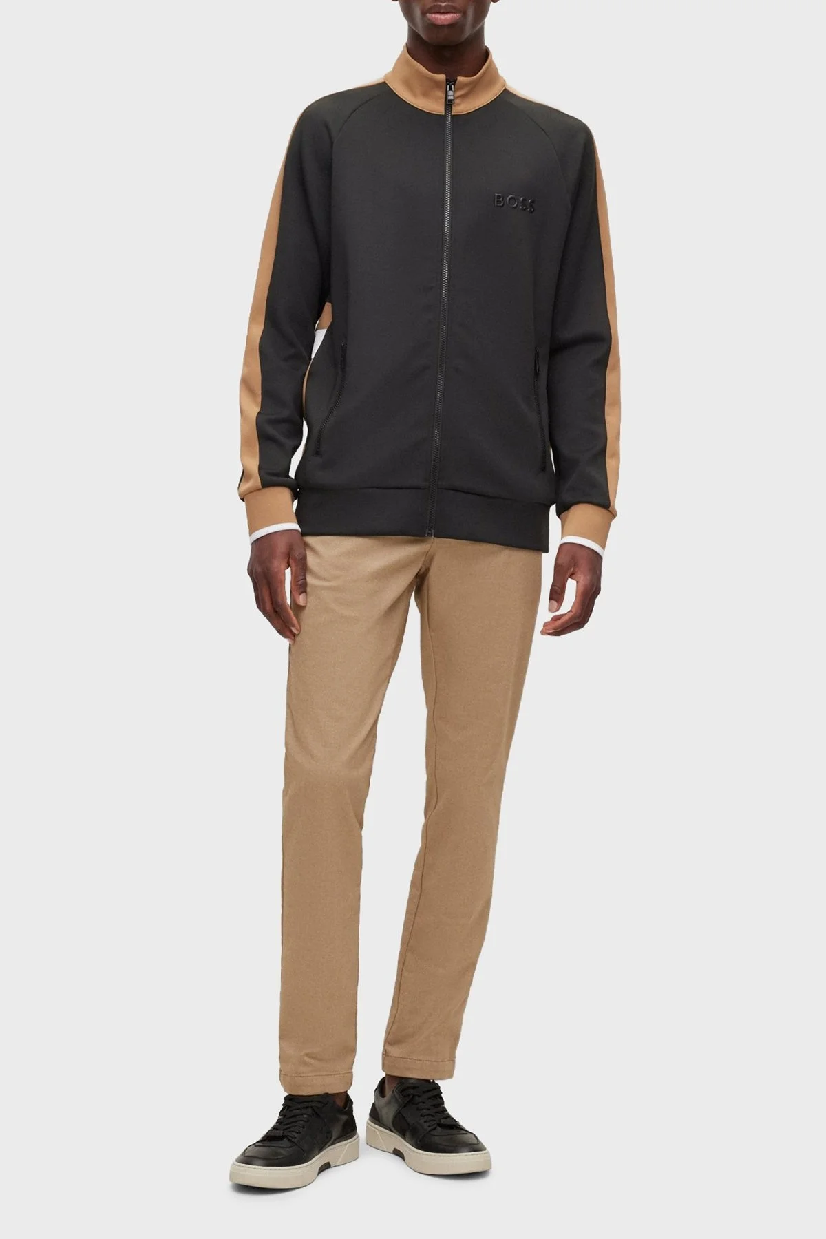 Boss Regular Fit Streç Kumaşlı Fermuarlı Dik Yaka Erkek Sweat 50486268 001 SİYAH - 3