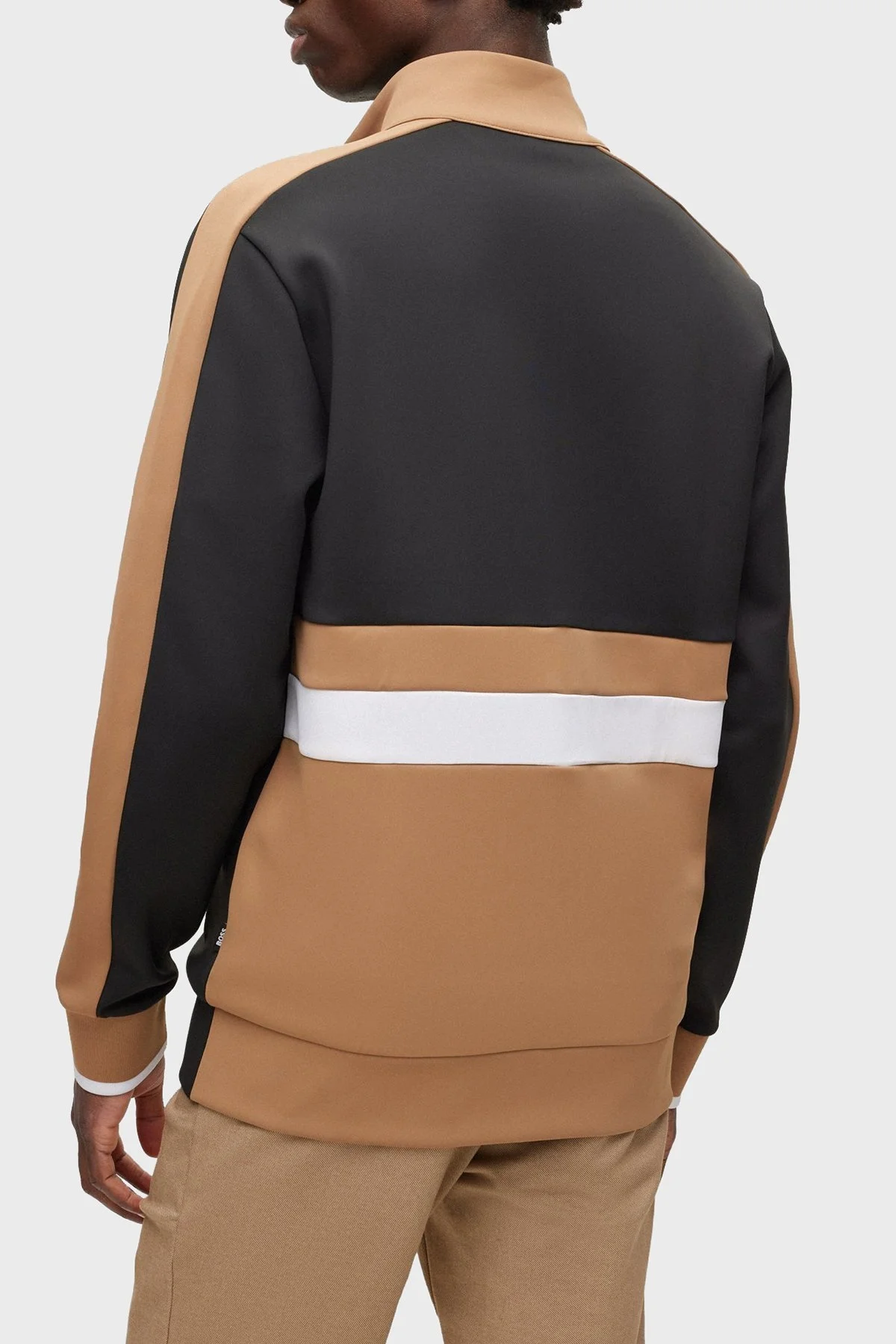 Boss Regular Fit Streç Kumaşlı Fermuarlı Dik Yaka Erkek Sweat 50486268 001 SİYAH - 4