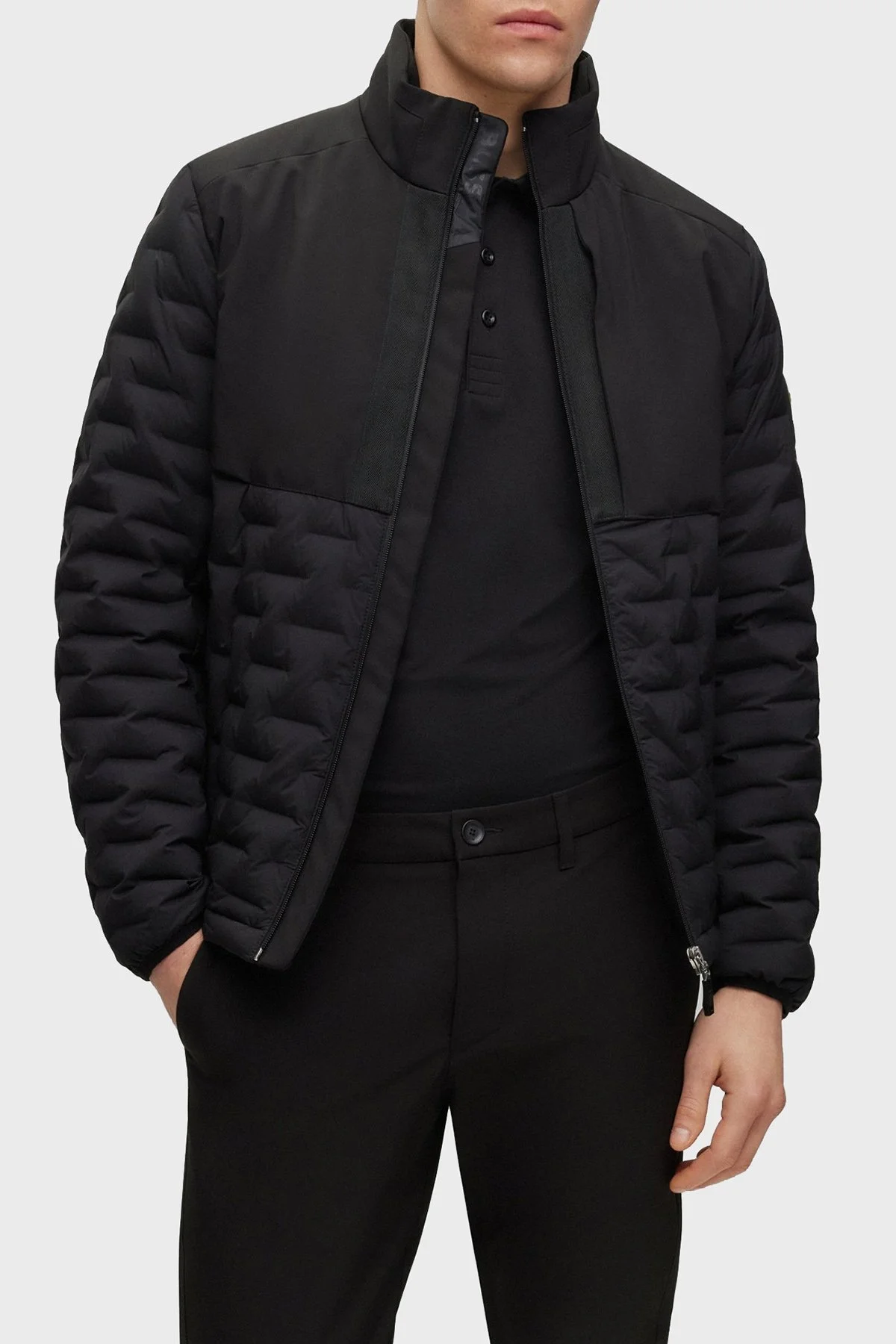 Boss Regular Fit Su Tutmaz Kuş Tüyü Dolgulu Erkek Mont 50491911 001 SİYAH - 1