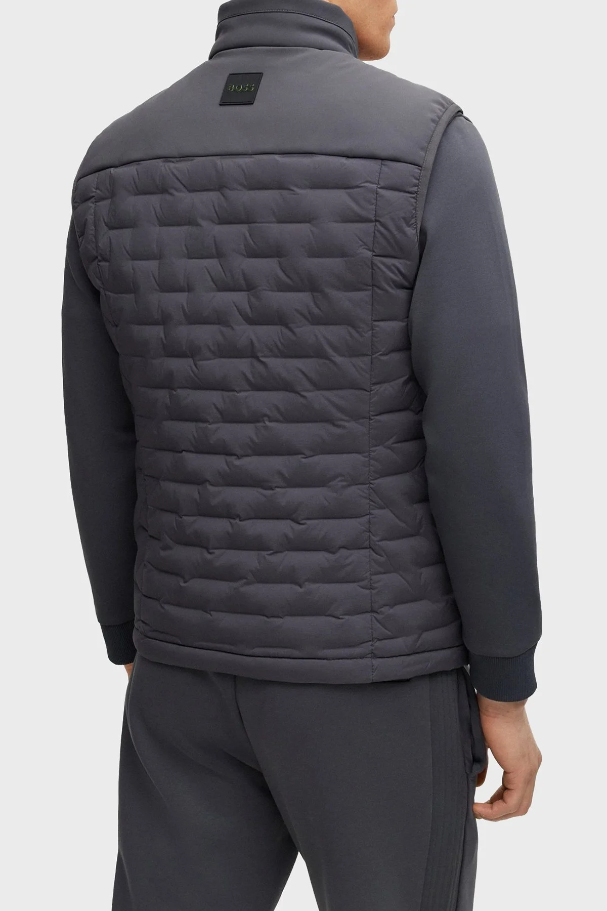 Boss Regular Fit Su Tutmaz Kuş Tüyü Dolgulu Erkek Yelek 50491912 027 KOYU GRİ - 2