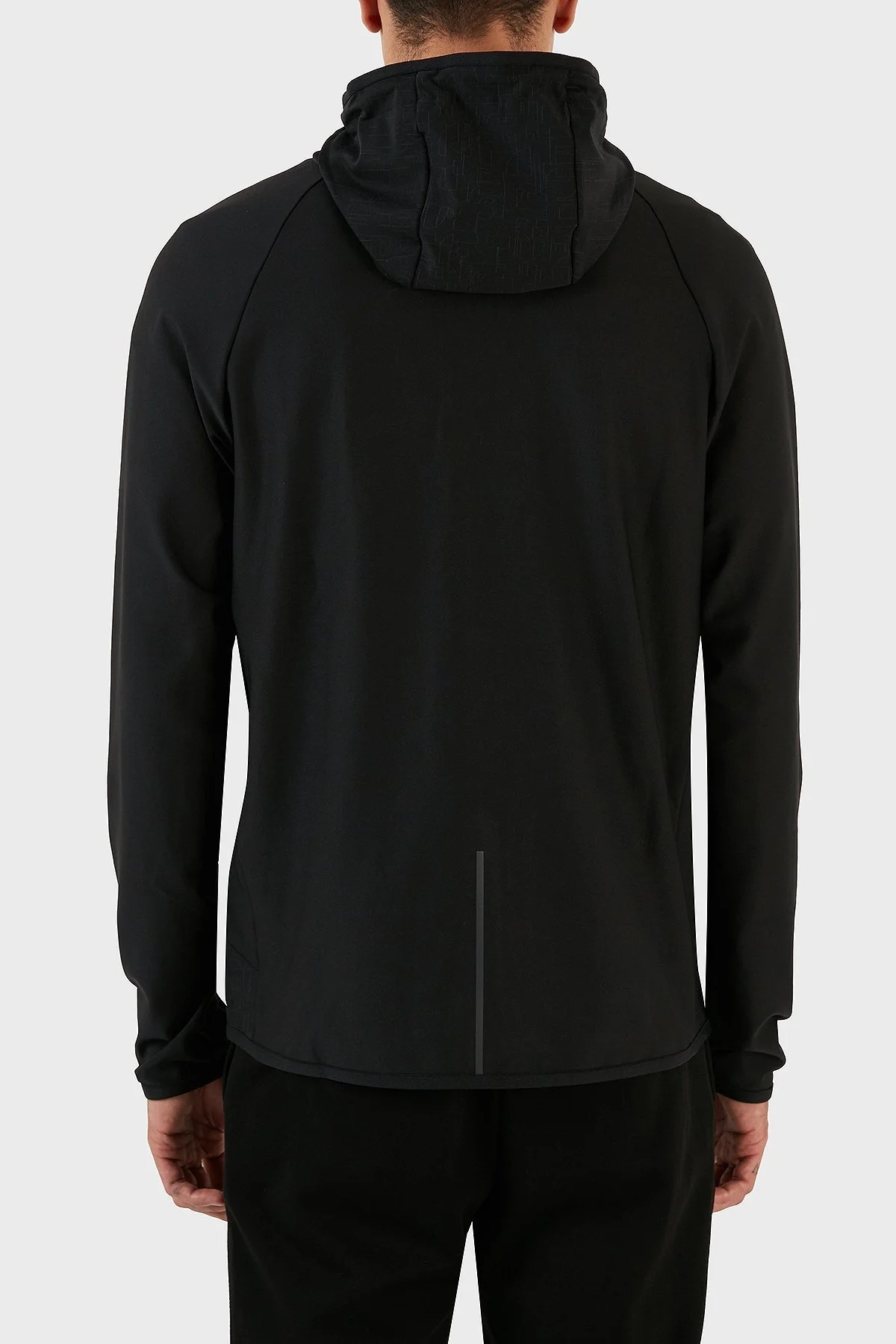 Boss Regular Fit Yansıtıcı Desenli Aktif Streç Fermuarlı Kapüşonlu Erkek Sweat 50493465 001 SİYAH - 2