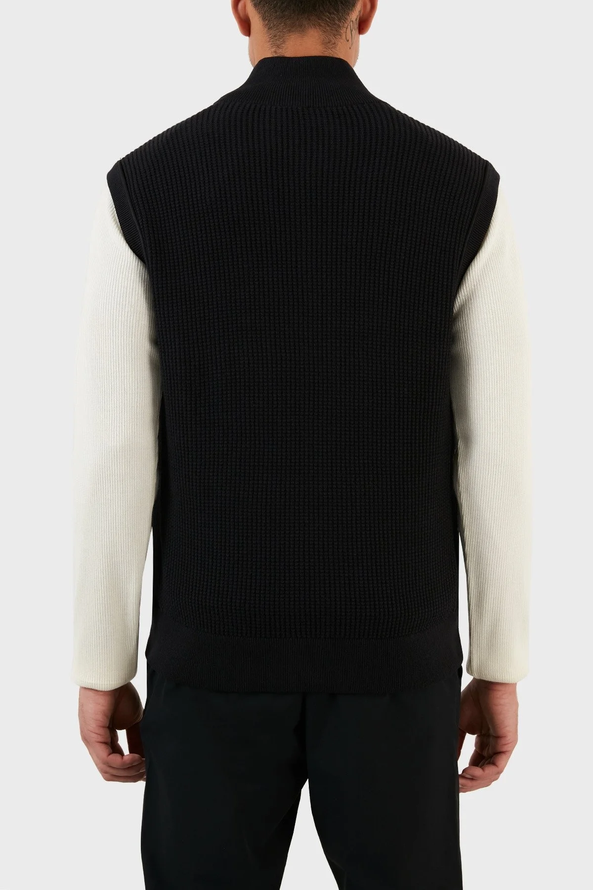 Boss Regular Fit Yün Karışımlı Fermuarlı Dik Yaka Erkek Yelek 50478631 001 SİYAH - 5