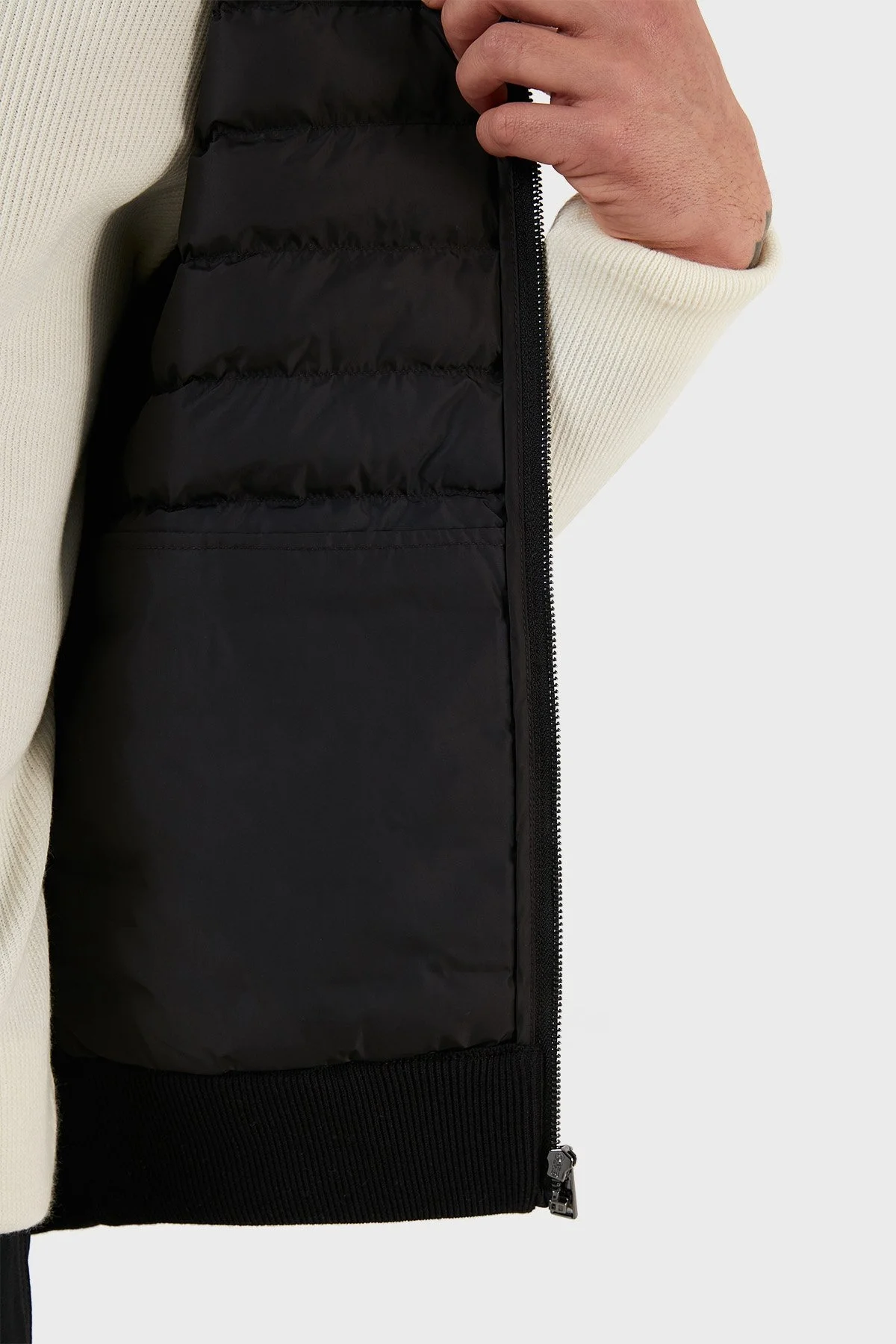 Boss Regular Fit Yün Karışımlı Fermuarlı Dik Yaka Erkek Yelek 50478631 001 SİYAH - 6