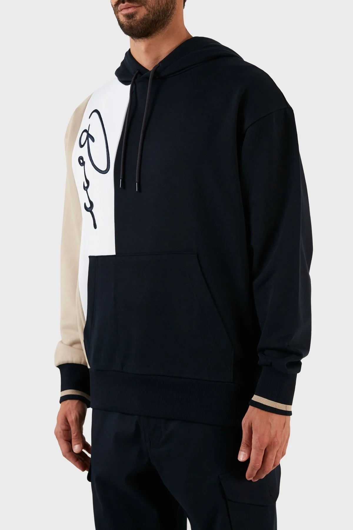 Boss Relaxed Fit Kapüşonlu Kanguru Cepli Pamuklu Erkek Sweat 50472027 404 LACİVERT - 3