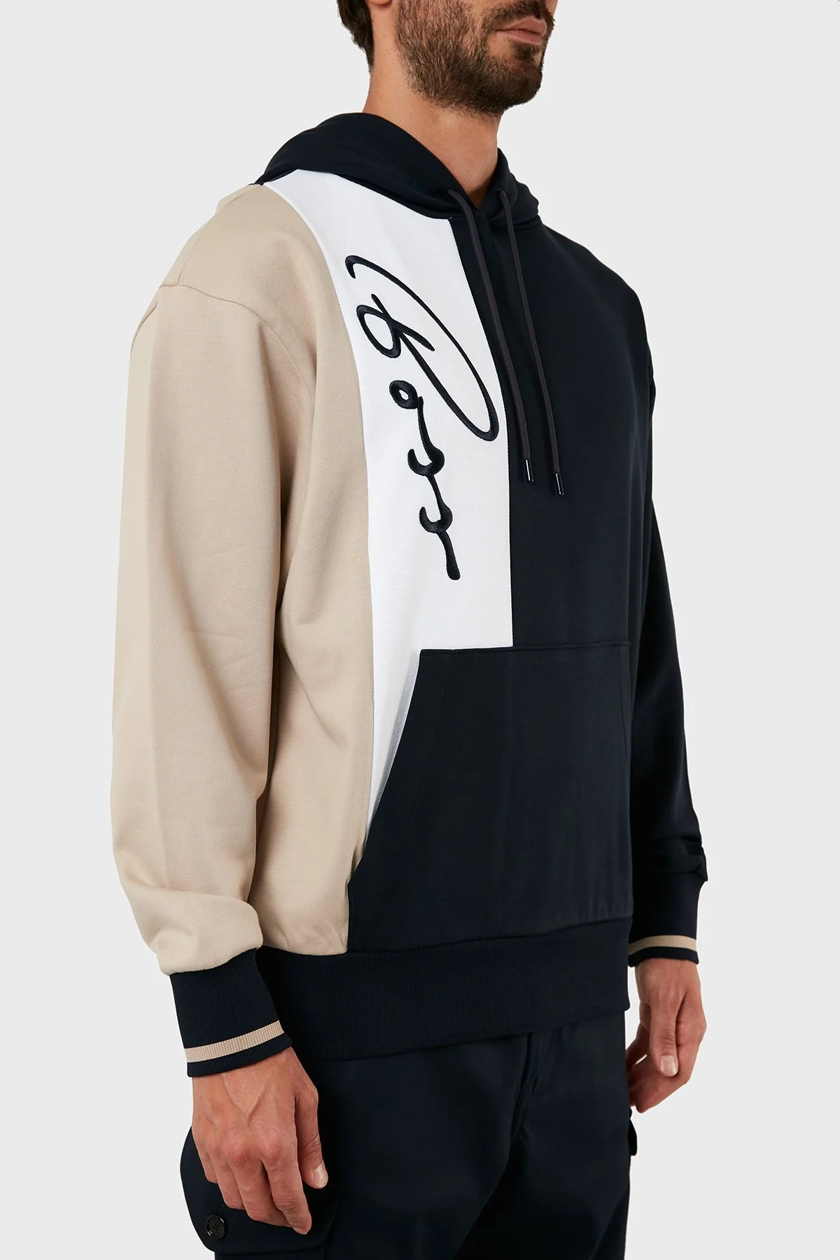 Boss Relaxed Fit Kapüşonlu Kanguru Cepli Pamuklu Erkek Sweat 50472027 404 LACİVERT - 6