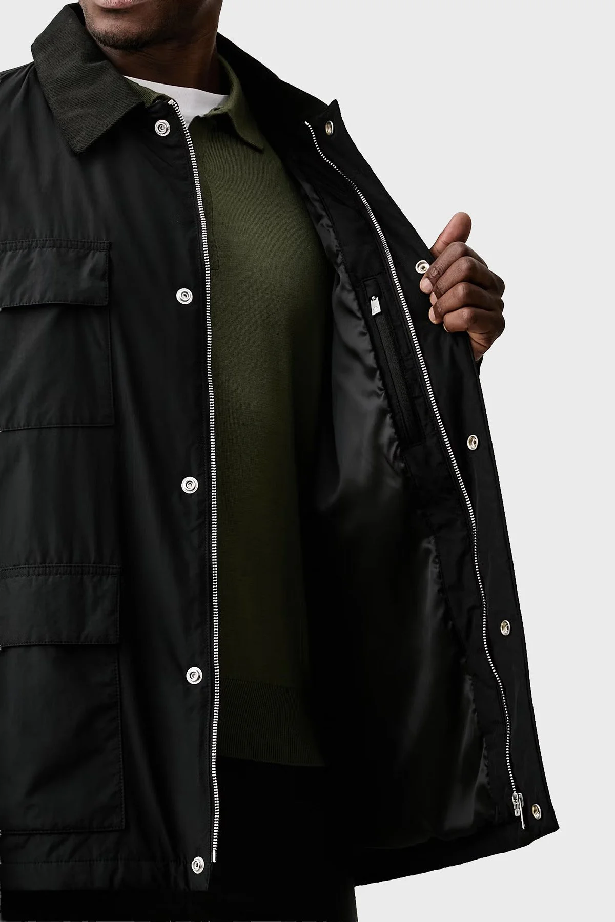 Boss Relaxed Fit Klasik Yaka Su Geçirmez Astarlı Erkek Mont 50564626 001 Siyah - 7