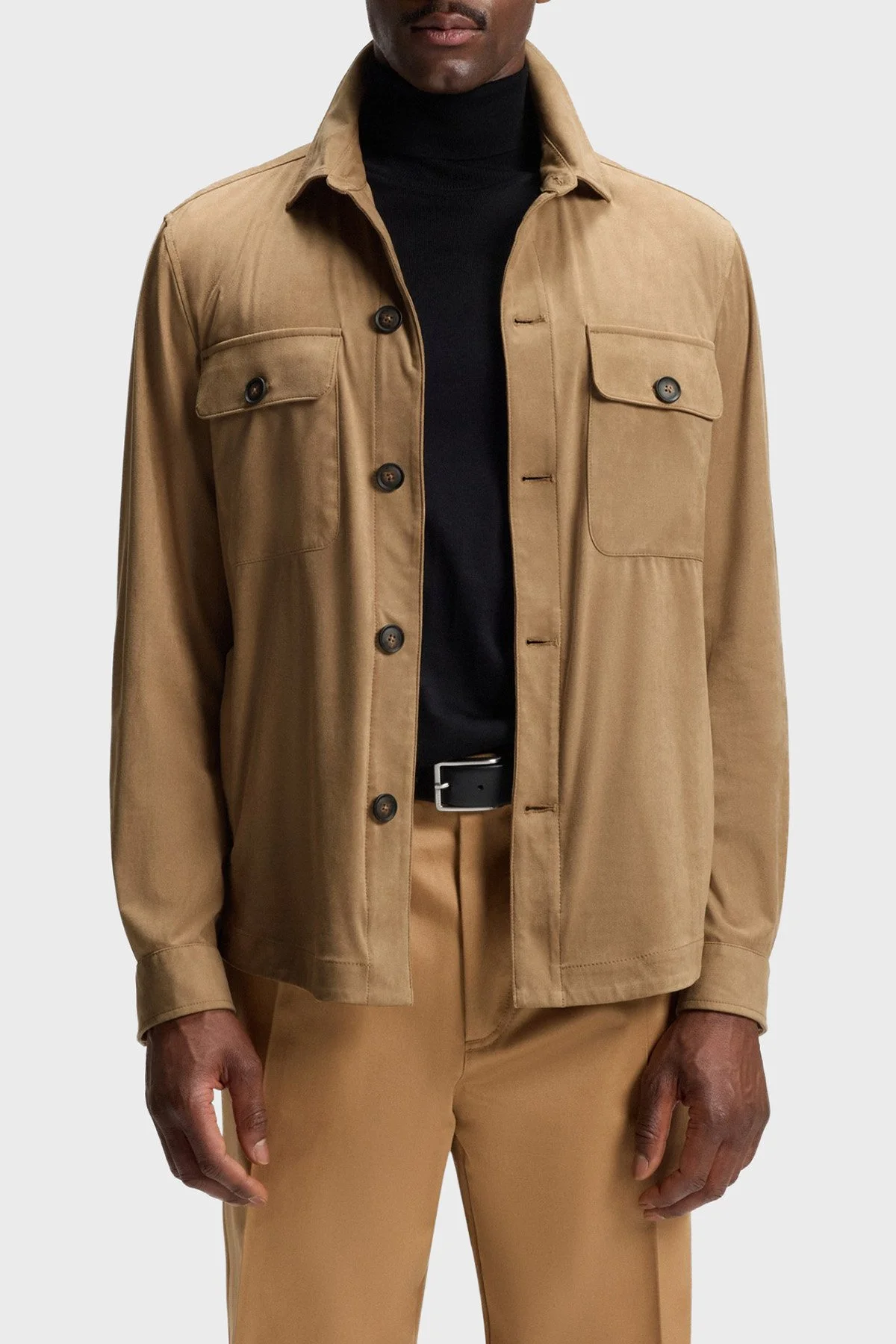 Boss Relaxed Fit Streç Uzun Kollu Cepli Erkek Gömlek 50544483 260 TABA - 1