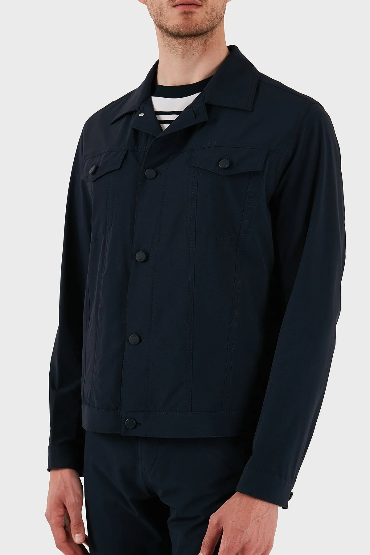 Boss Relaxed Fit Uzun Kollu Cepli Düğmeli Erkek Ceket 50538639 404 LACİVERT - 5