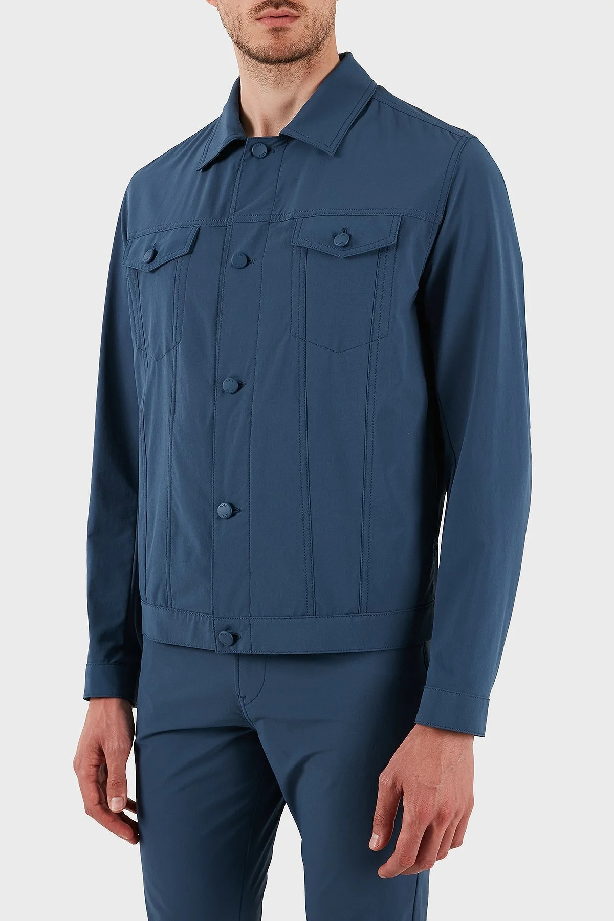 Boss Relaxed Fit Uzun Kollu Cepli Düğmeli Erkek Ceket 50538639 425 LACİVERT - 4