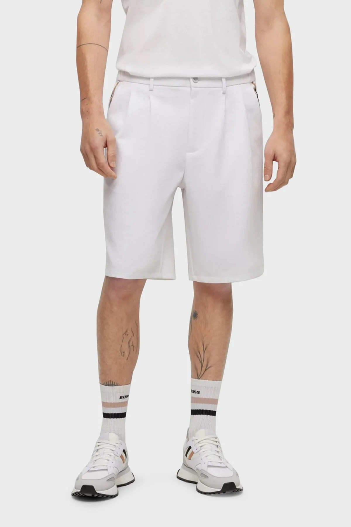 Boss Relaxed Fit Yüksek Bel Cepli Erkek Short 50487567 100 BEYAZ - 1