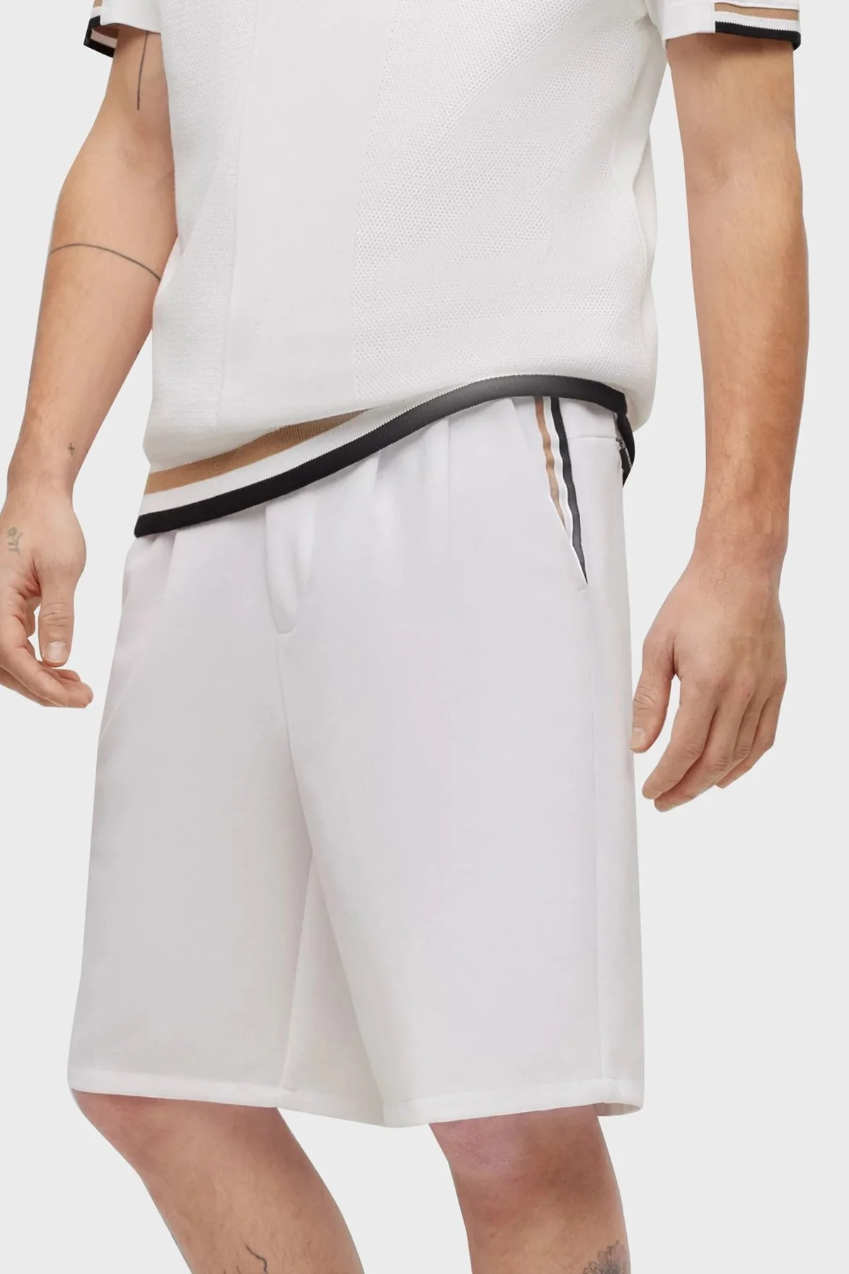 Boss Relaxed Fit Yüksek Bel Cepli Erkek Short 50487567 100 BEYAZ - 4