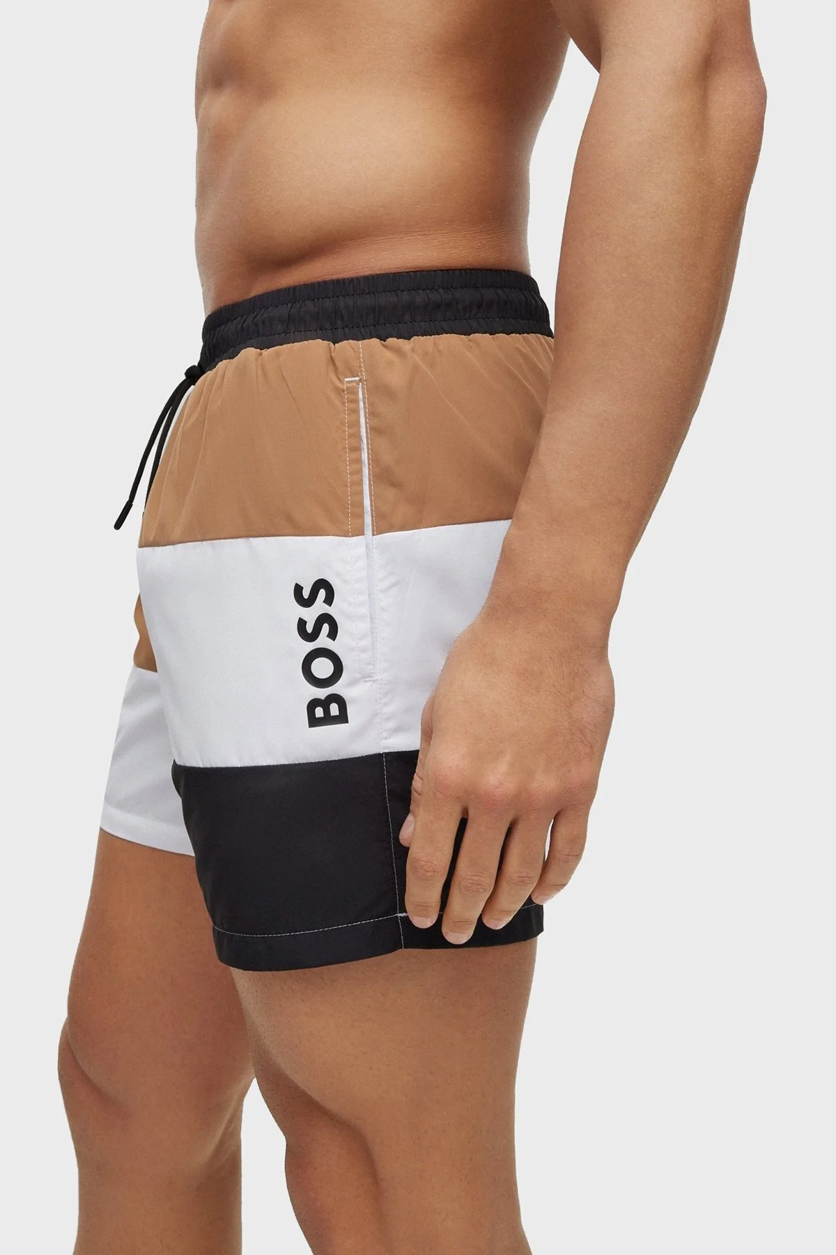 Boss Renk Bloklu Deniz Şortu Hızlı Kuruyan Erkek Mayo Short 50491592 001 SİYAH - 2