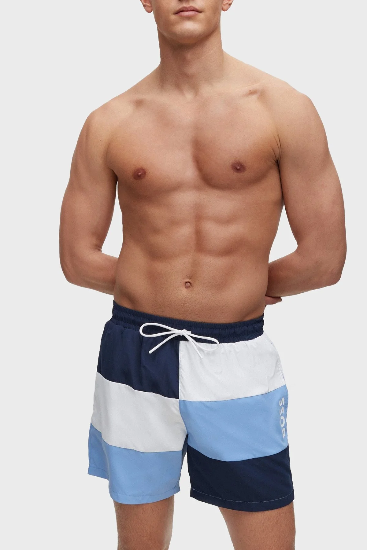 Boss Renk Bloklu Deniz Şortu Hızlı Kuruyan Erkek Mayo Short 50491592 404 LACİVERT - 1