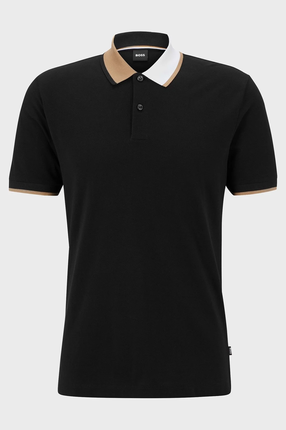 Boss Renk Bloklu Pamuklu Regular Fit Düğmeli Erkek Polo T Shirt 50488275 001 SİYAH - 5