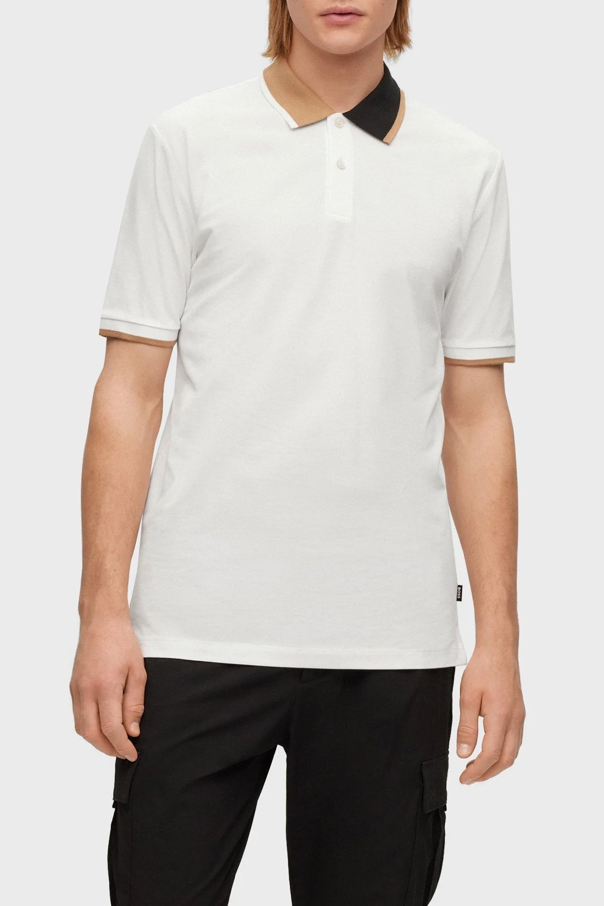 Boss Renk Bloklu Pamuklu Regular Fit Düğmeli Erkek Polo T Shirt 50488275 100 BEYAZ - 6