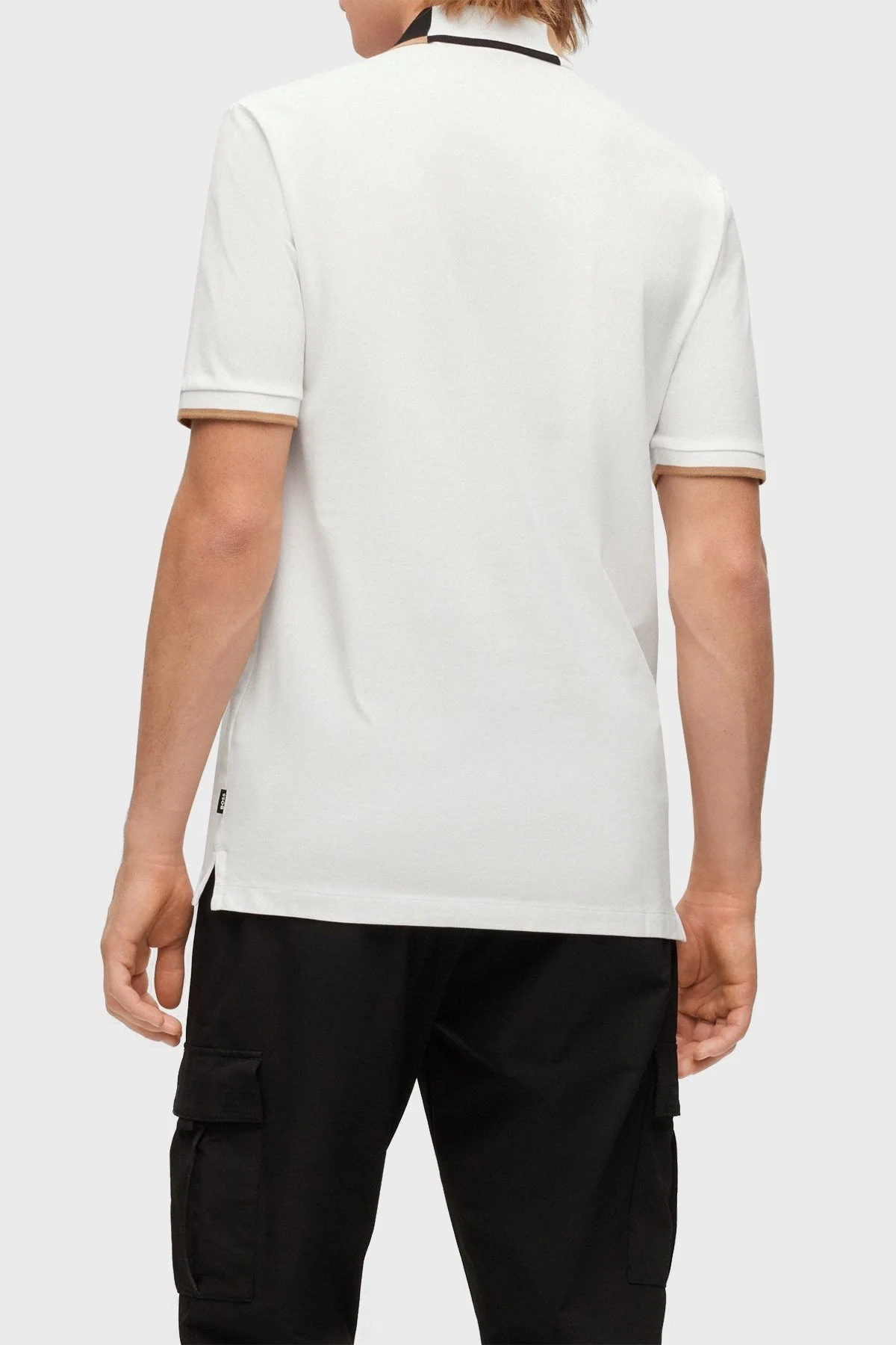 Boss Renk Bloklu Pamuklu Regular Fit Düğmeli Erkek Polo T Shirt 50488275 100 BEYAZ - 7