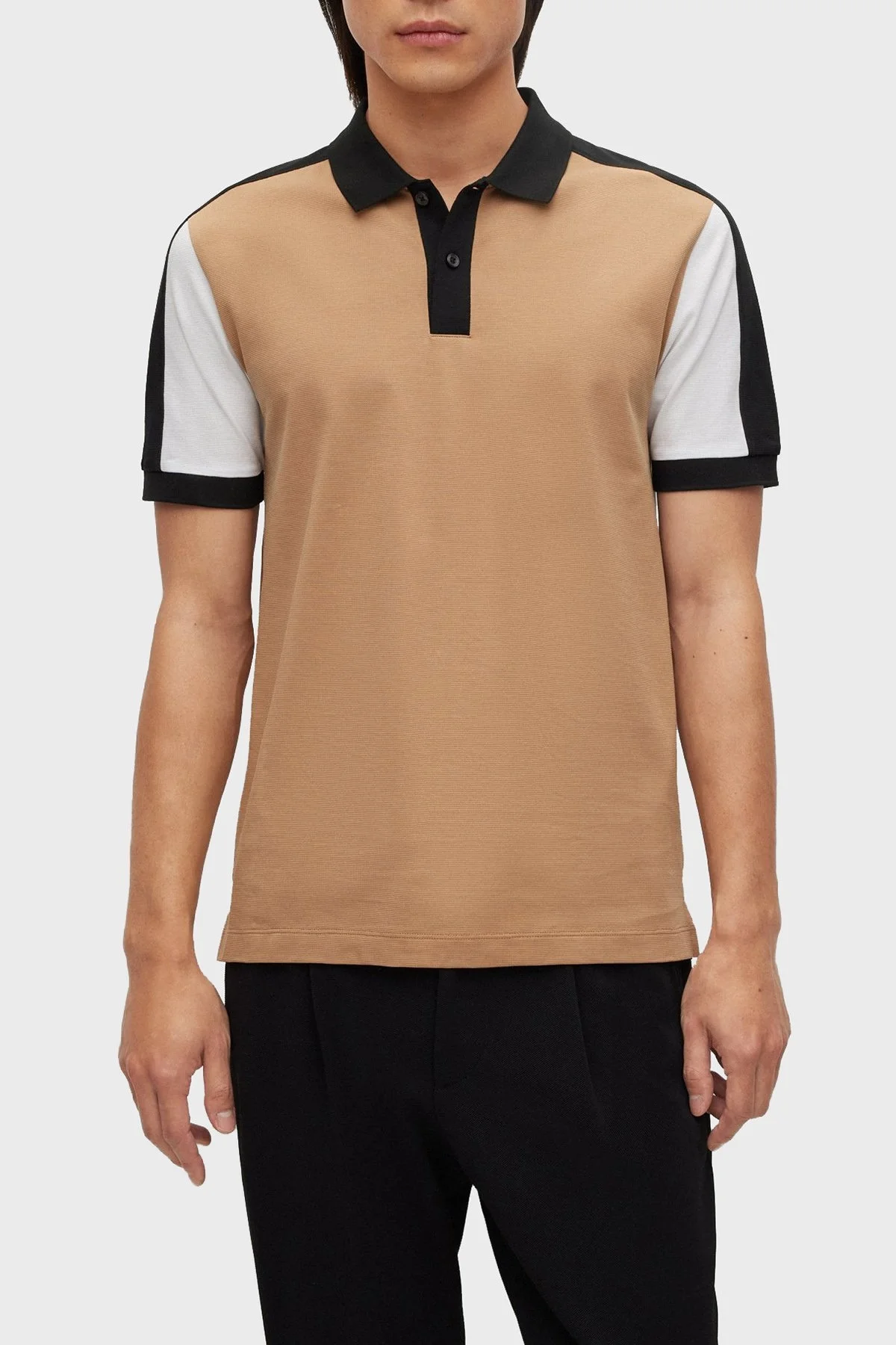 Boss Renk Bloklu Regular Fit Merserize Pamuklu Erkek Polo T Shirt 50486192 260 BEJ - 1