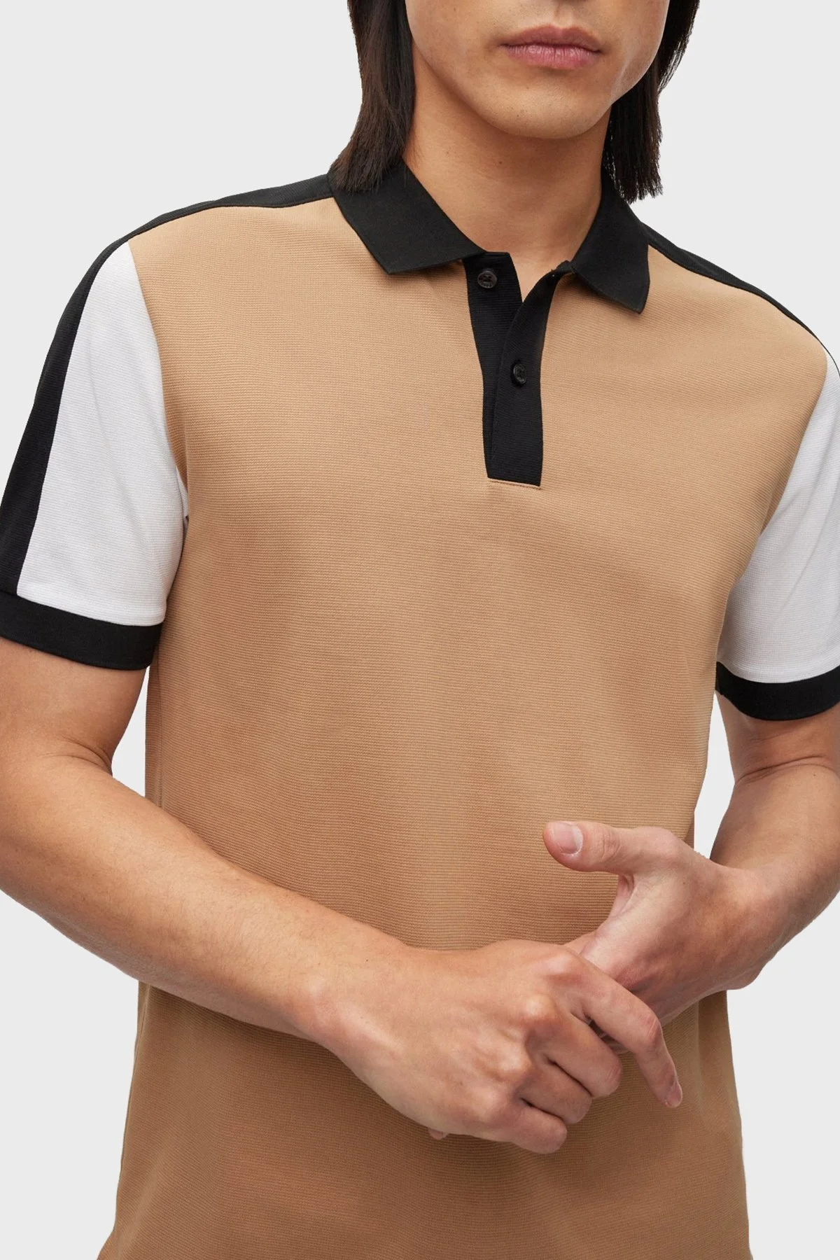 Boss Renk Bloklu Regular Fit Merserize Pamuklu Erkek Polo T Shirt 50486192 260 BEJ - 3