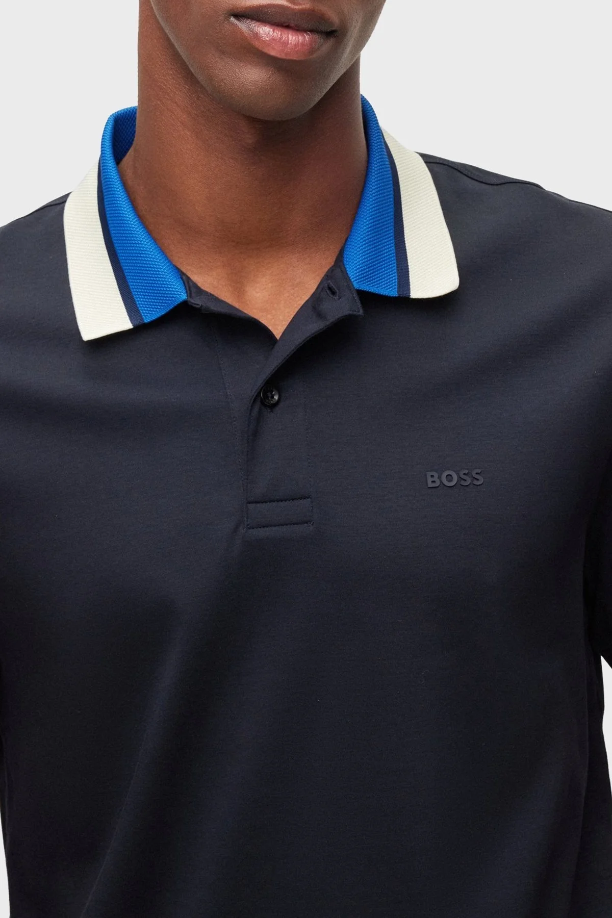 Boss Renk Bloklu Yakalı Regular Fit % 100 Pamuk Erkek Polo T Shirt 50481614 404 LACİVERT - 3