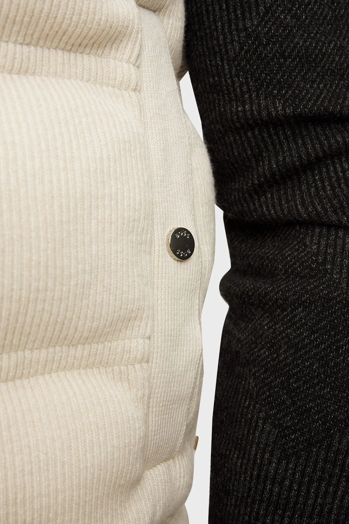 Boss Ribanalı Pamuk ve Yün Karışımlı Regular Fit Erkek Yelek 50500677 131 EKRU - 5