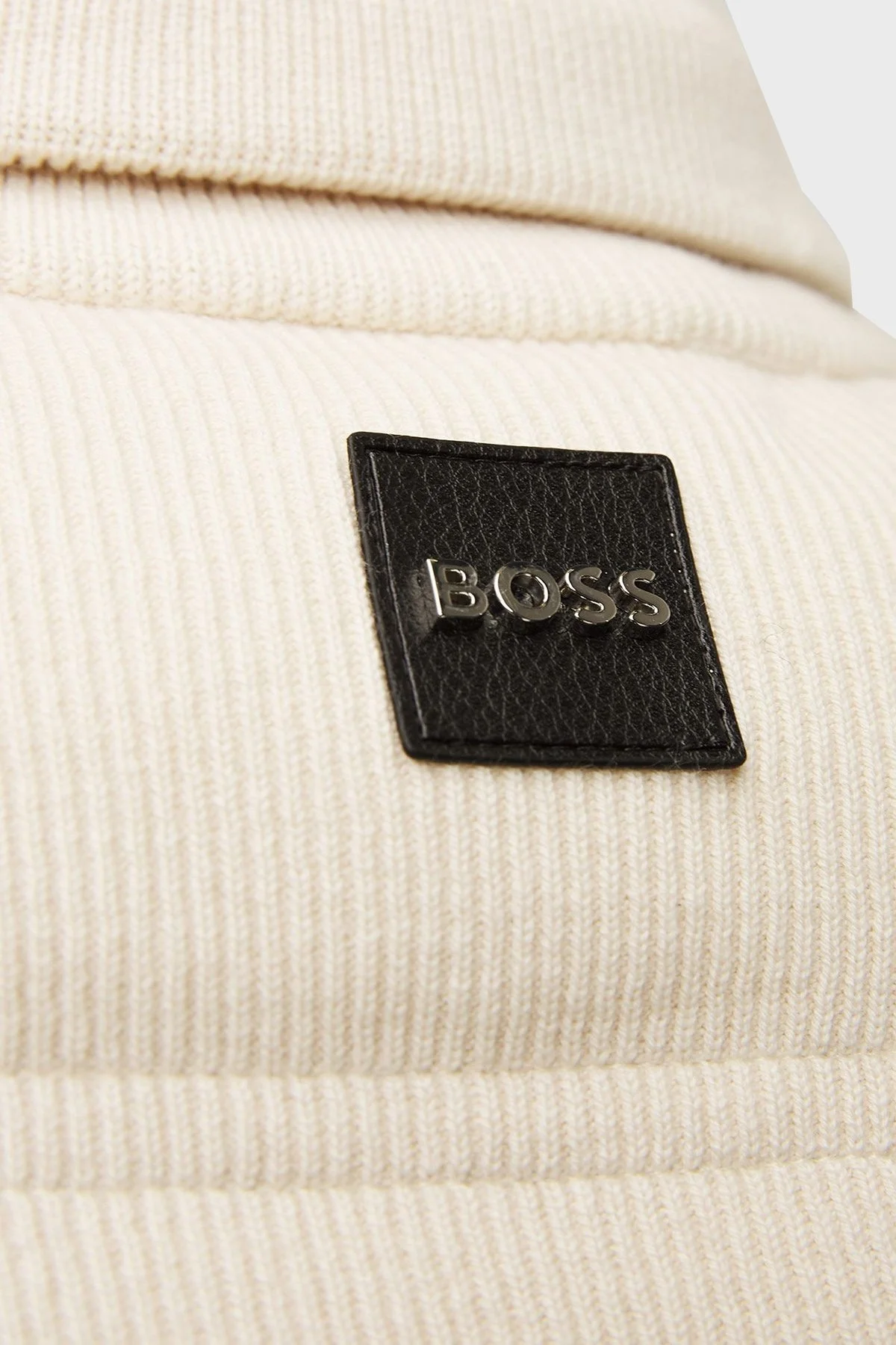 Boss Ribanalı Pamuk ve Yün Karışımlı Regular Fit Erkek Yelek 50500677 131 EKRU - 6