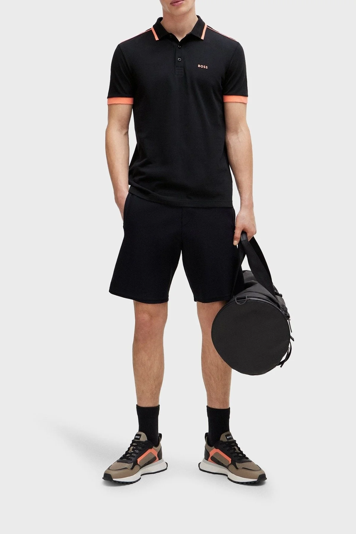 Boss Şeritli % 100 Pamuk Regular Fit Düğmeli Erkek Polo Yaka T Shirt 50512995 001 SİYAH - 7