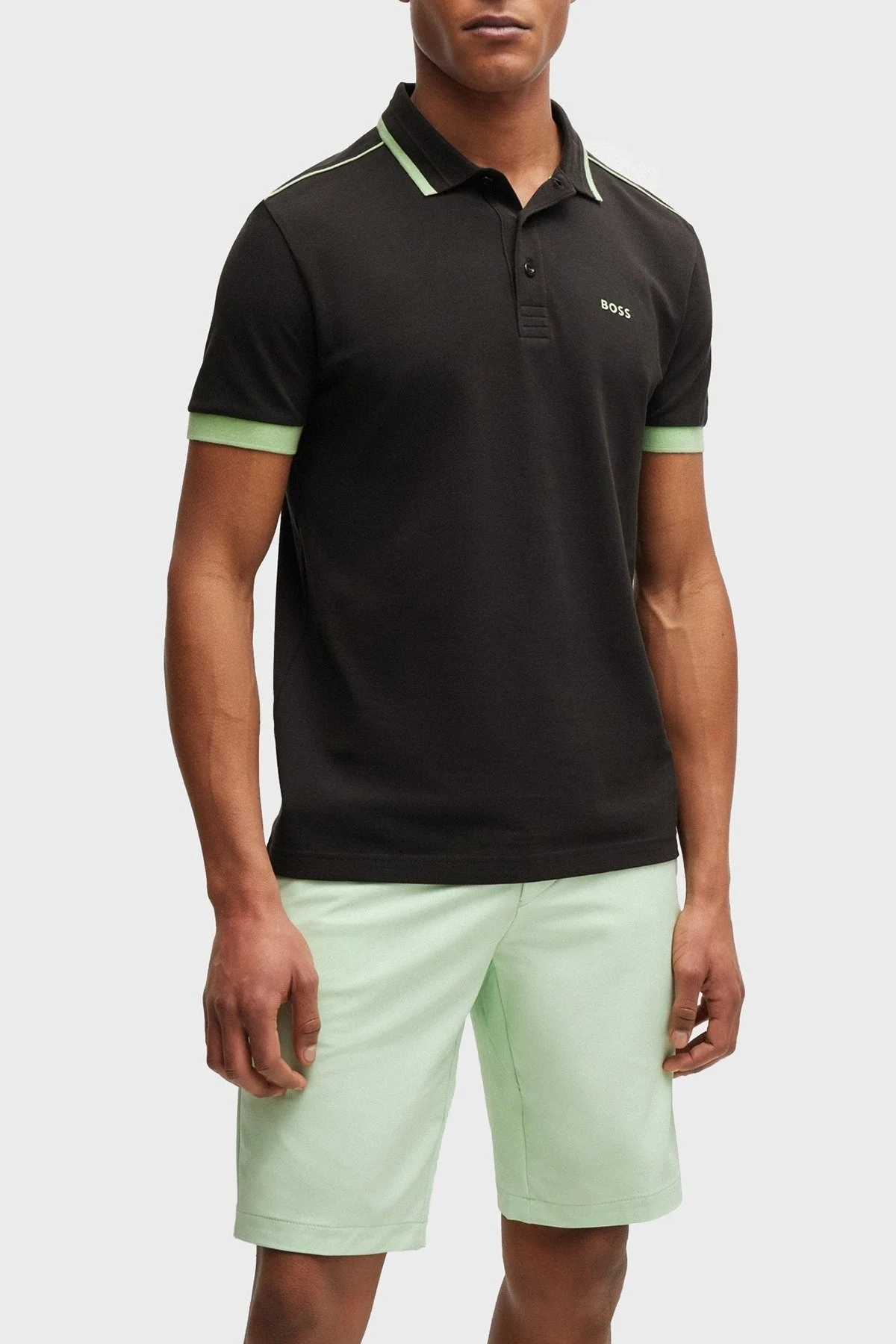 Boss Şeritli % 100 Pamuk Regular Fit Düğmeli Erkek Polo Yaka T Shirt 50512995 016 ANTRASİT - 1