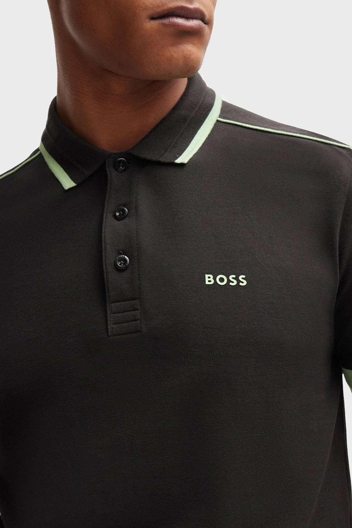 Boss Şeritli % 100 Pamuk Regular Fit Düğmeli Erkek Polo Yaka T Shirt 50512995 016 ANTRASİT - 4