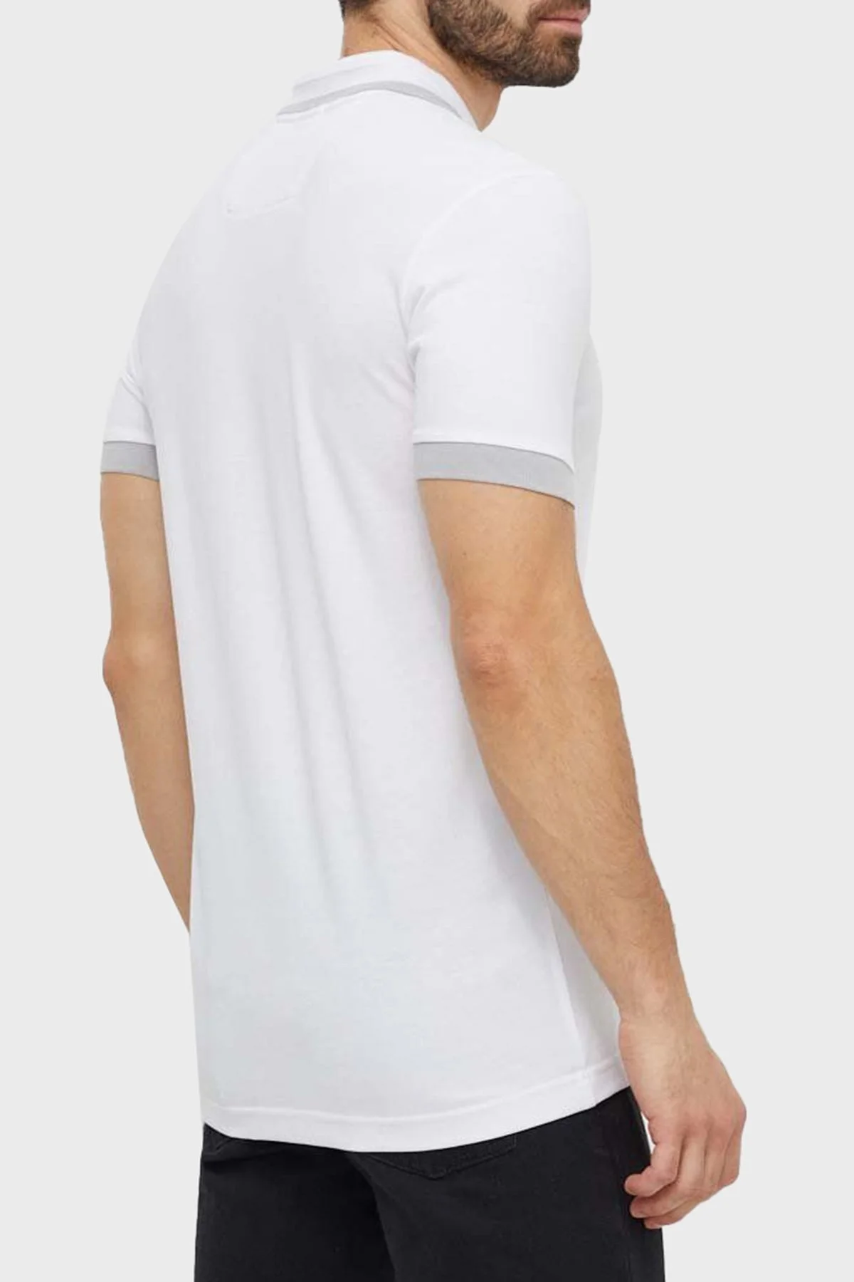 Boss Şeritli % 100 Pamuk Regular Fit Düğmeli Erkek Polo Yaka T Shirt 50512995 100 BEYAZ - 3