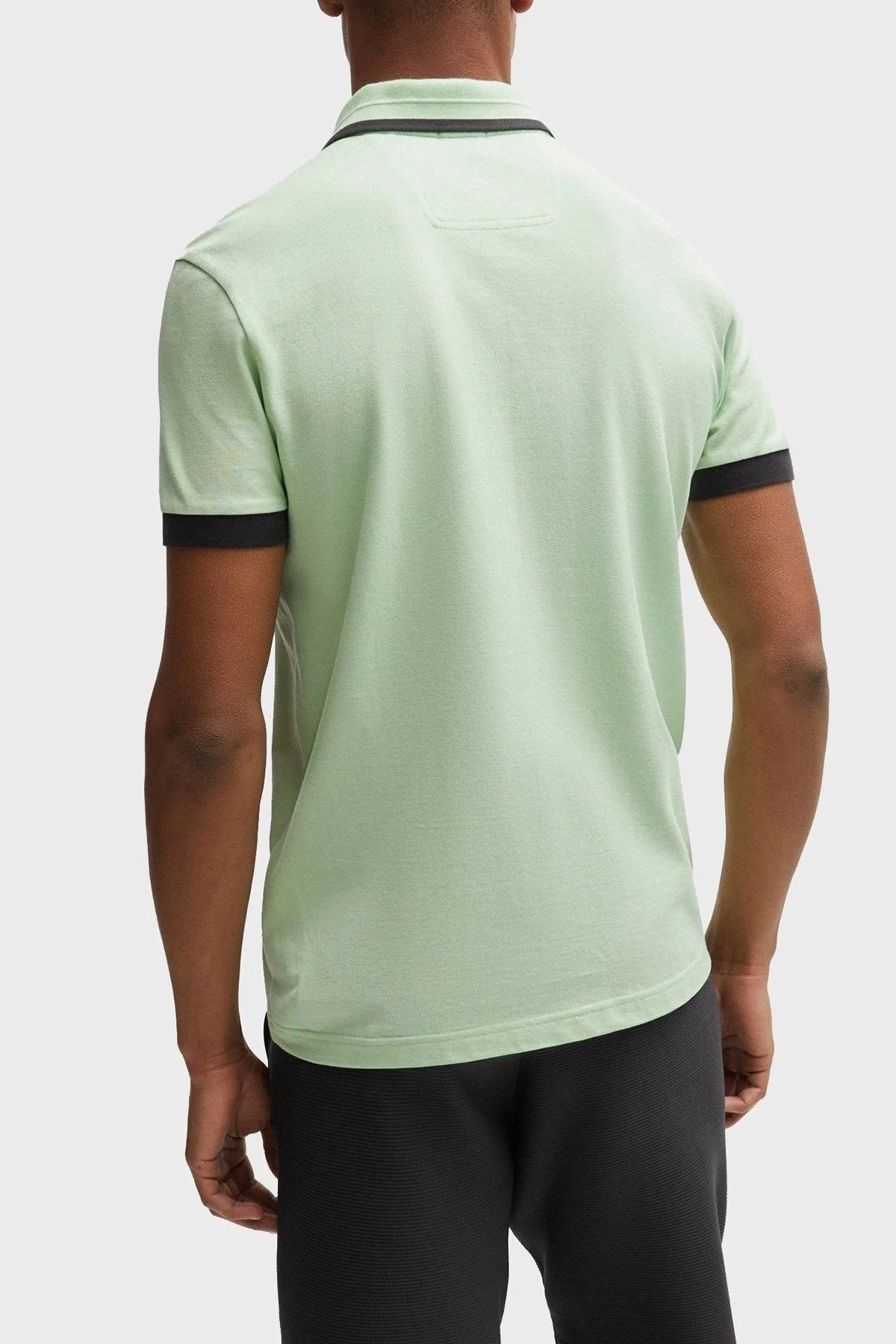 Boss Şeritli % 100 Pamuk Regular Fit Düğmeli Erkek Polo Yaka T Shirt 50512995 388 AÇIK YEŞİL - 8