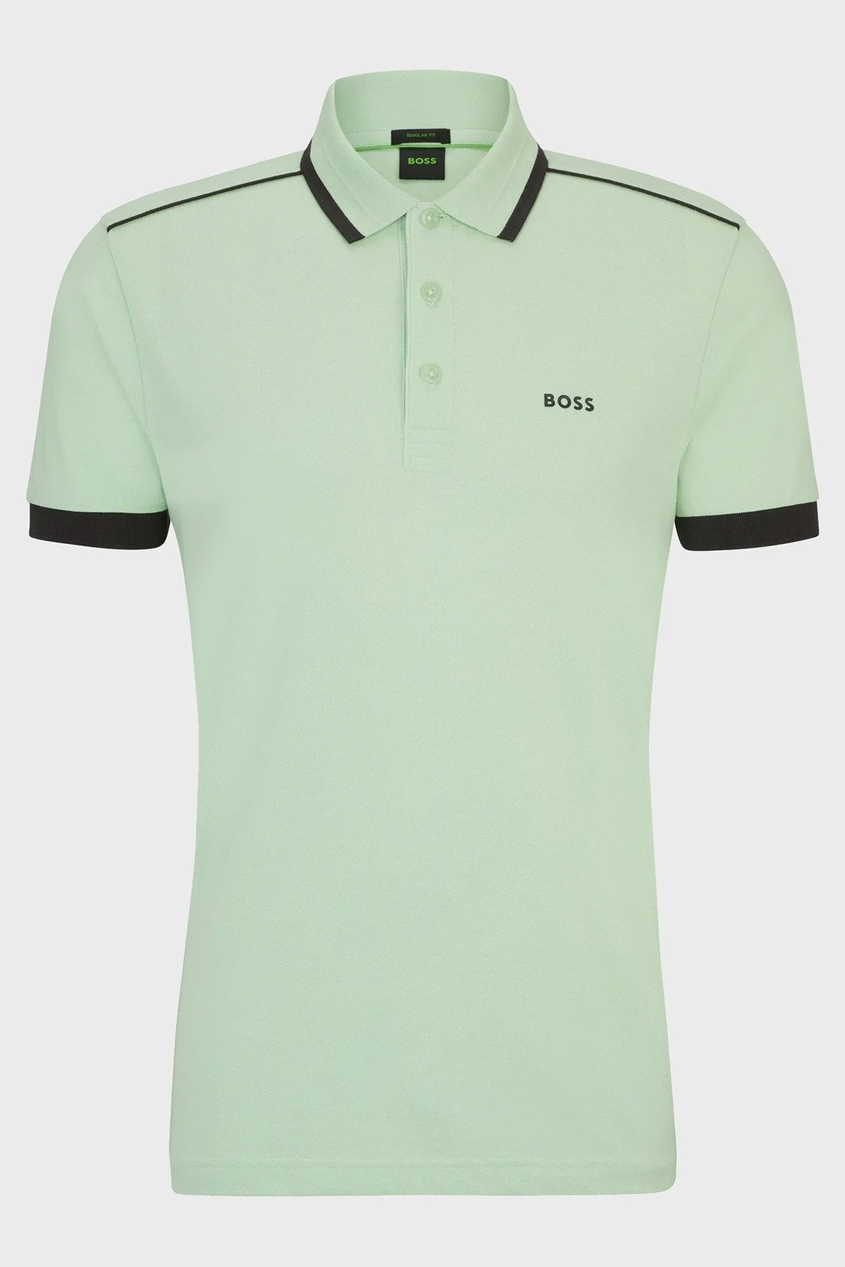 Boss Şeritli % 100 Pamuk Regular Fit Düğmeli Erkek Polo Yaka T Shirt 50512995 388 AÇIK YEŞİL - 10