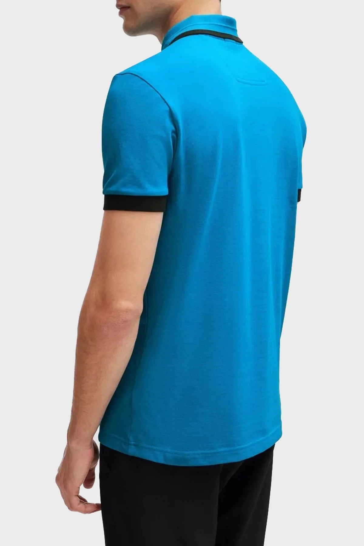 Boss Şeritli % 100 Pamuk Regular Fit Düğmeli Erkek Polo Yaka T Shirt 50512995 442 TURKUAZ - 3