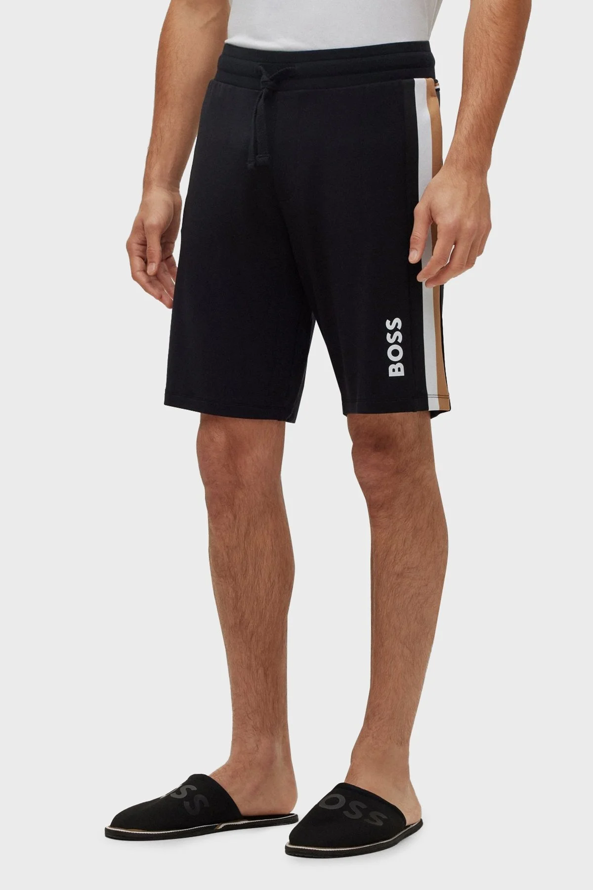 Boss Şeritli Logolu Regular Fit Cepli Büzgülü Erkek Short 50491511 001 SİYAH - 6