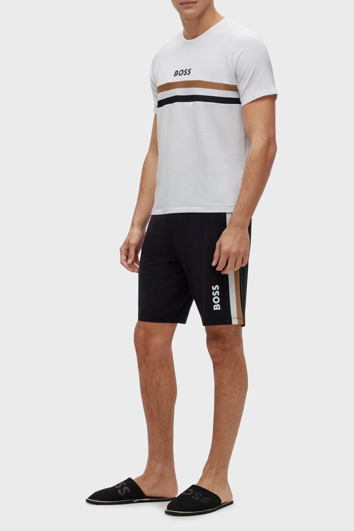 Boss Şeritli Logolu Regular Fit Cepli Büzgülü Erkek Short 50491511 001 SİYAH - 7