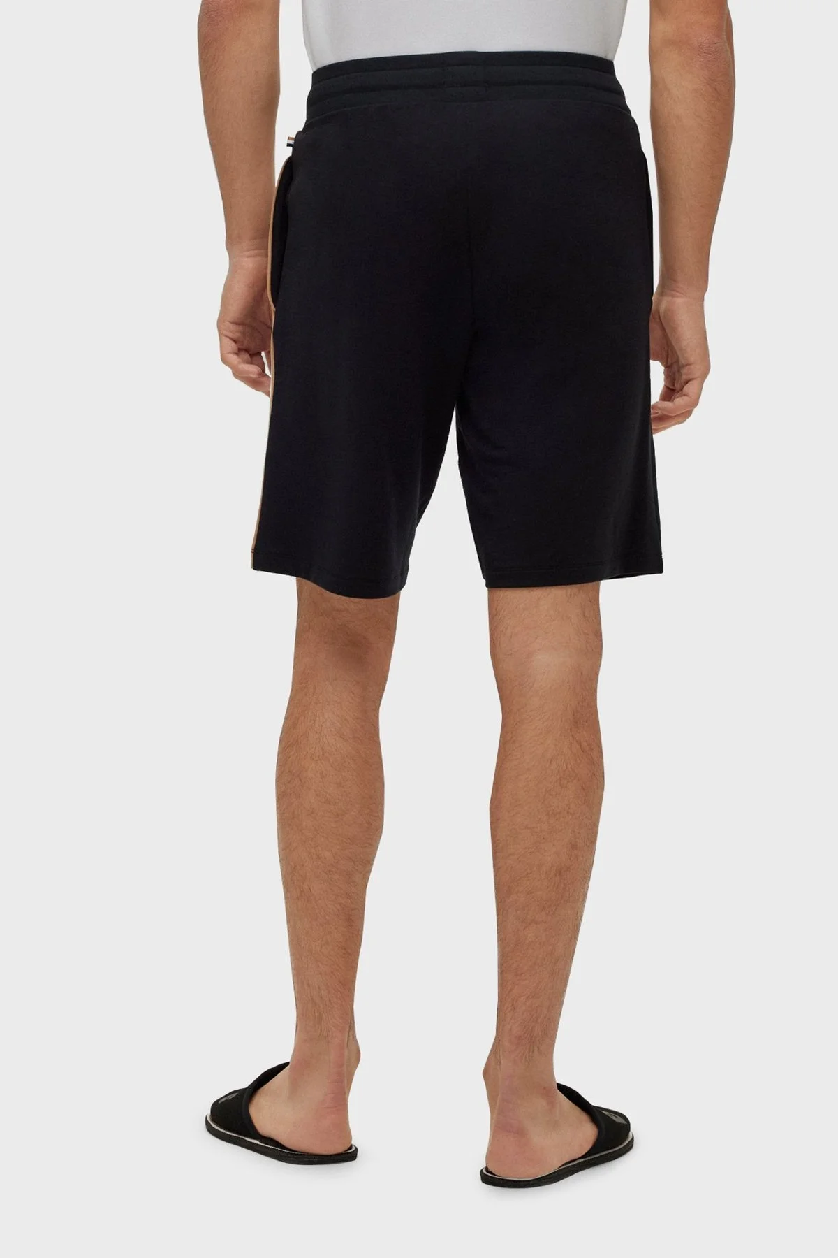 Boss Şeritli Logolu Regular Fit Cepli Büzgülü Erkek Short 50491511 001 SİYAH - 8