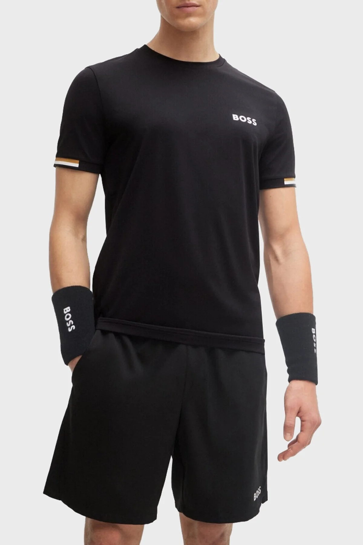 Boss Şeritli Regular Fit Bisiklet Yaka Erkek T Shirt 50506348 001 SİYAH - 1