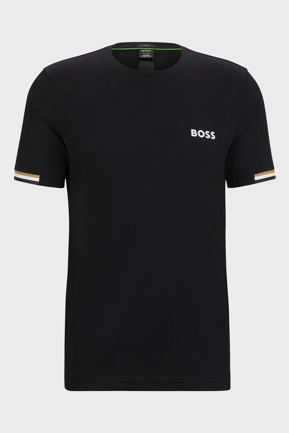 Boss Şeritli Regular Fit Bisiklet Yaka Erkek T Shirt 50506348 001 SİYAH - 3