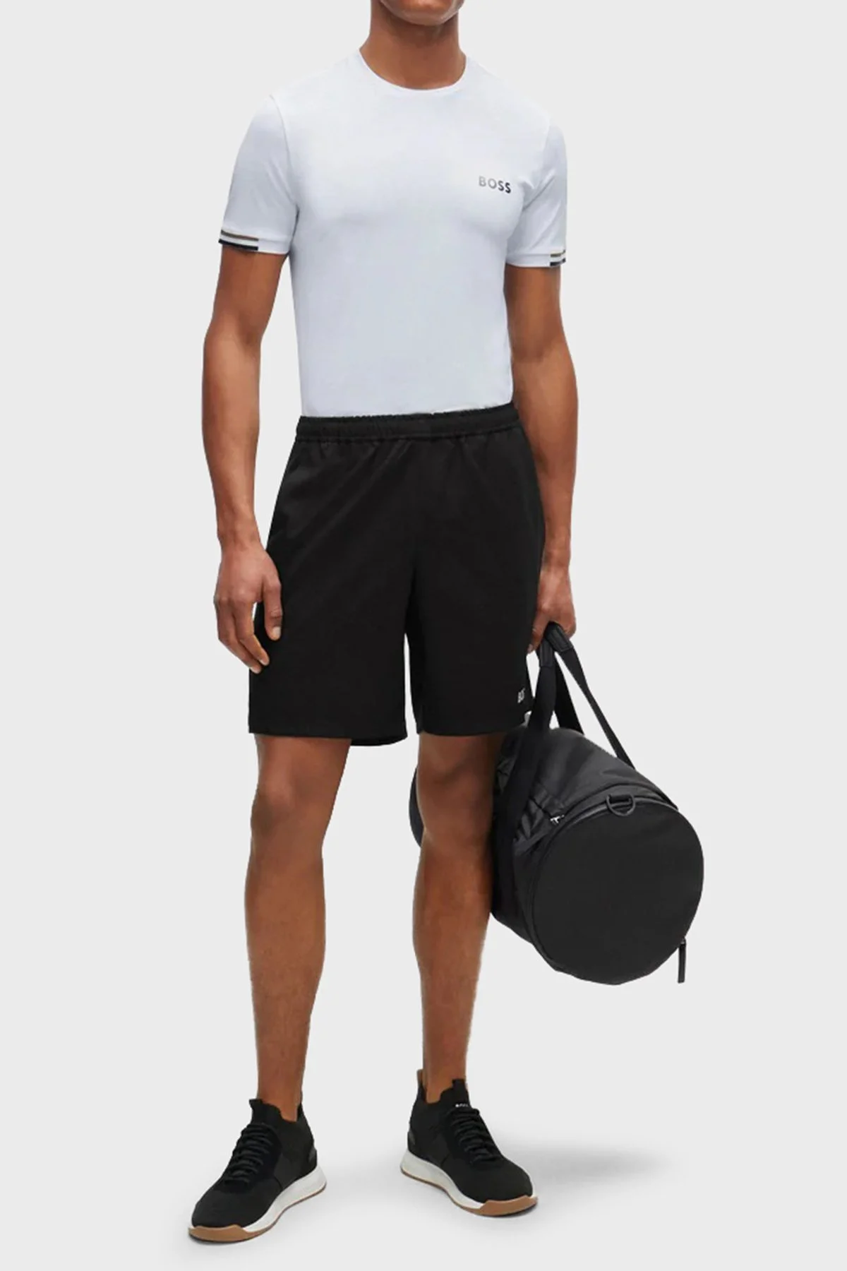 Boss Şeritli Regular Fit Bisiklet Yaka Erkek T Shirt 50506348 100 BEYAZ - 2