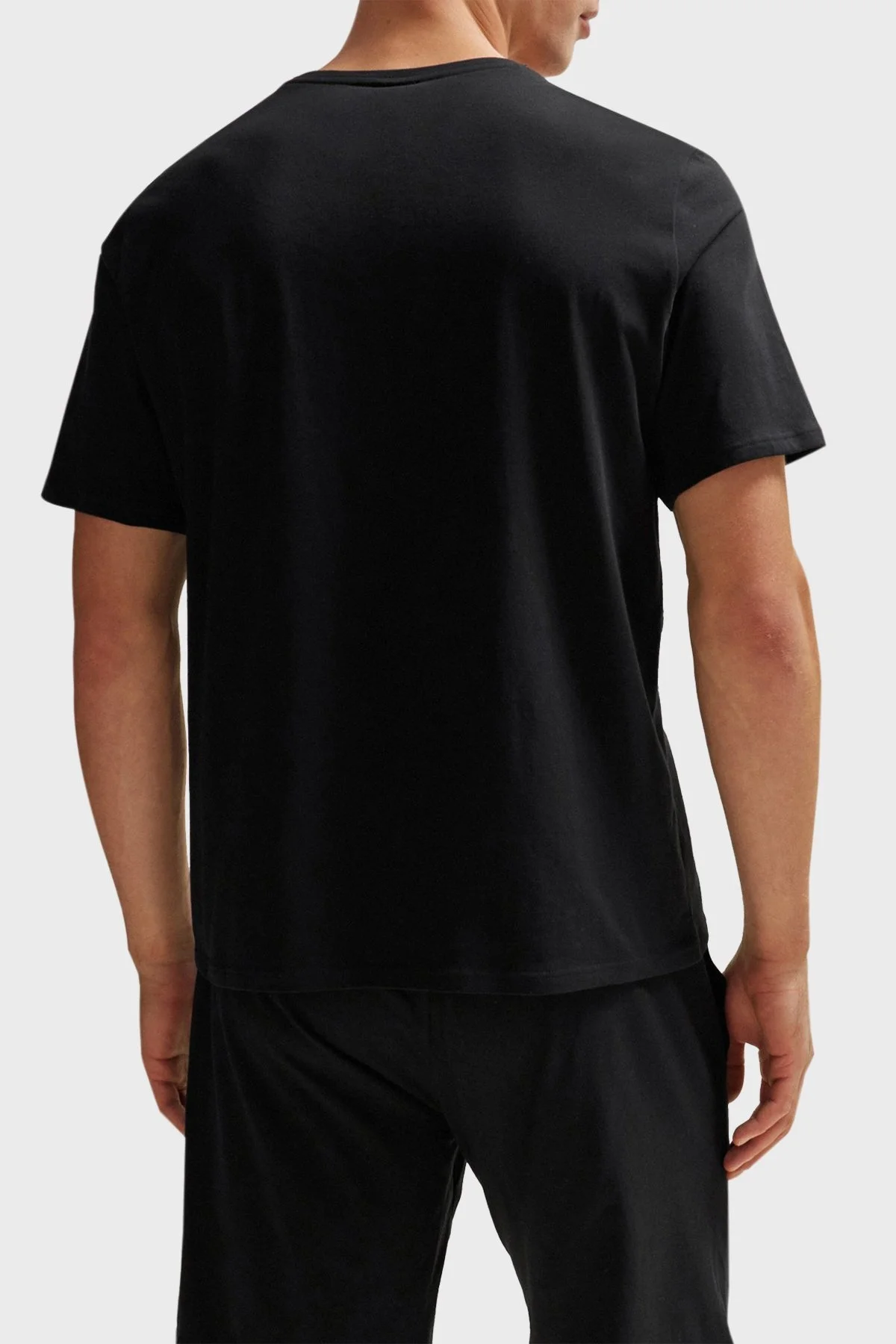 Boss Şeritli Streç Pamuklu Bisiklet Yaka Regular Fit Erkek T Shirt 50502864 001 SİYAH - 3