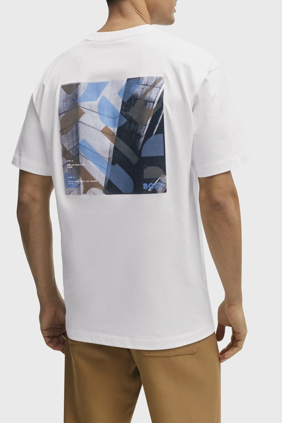 Boss Sırt Baskılı Regular Fit Pamuklu Jarse Erkek T Shirt 50505769 100 BEYAZ - 6