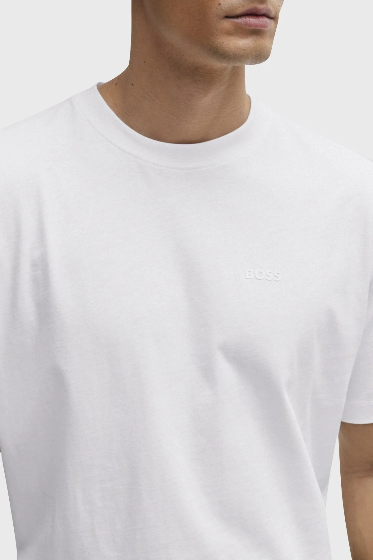 Boss Sırt Baskılı Regular Fit Pamuklu Jarse Erkek T Shirt 50505769 100 BEYAZ - 7