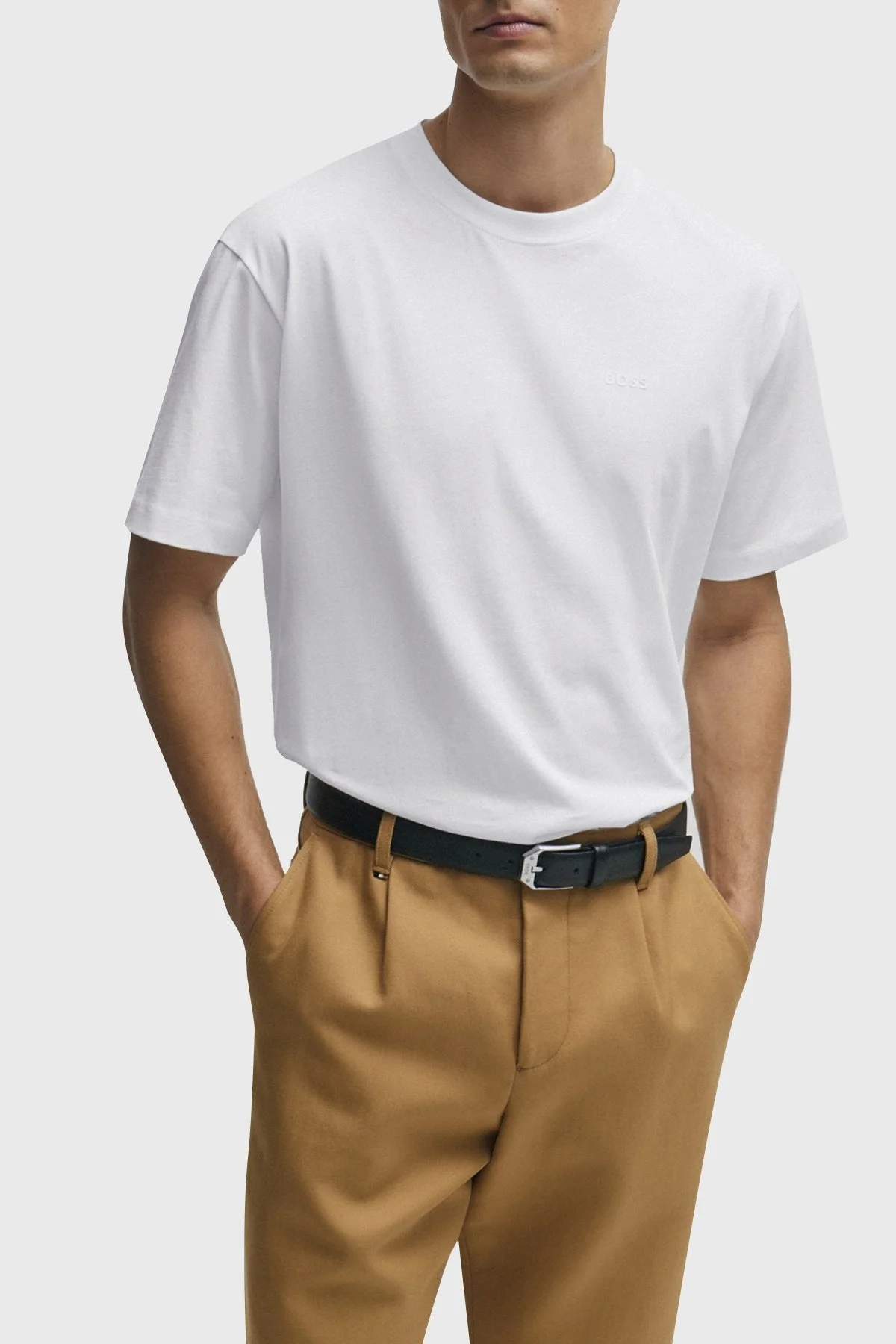 Boss Sırt Baskılı Regular Fit Pamuklu Jarse Erkek T Shirt 50505769 100 BEYAZ - 8