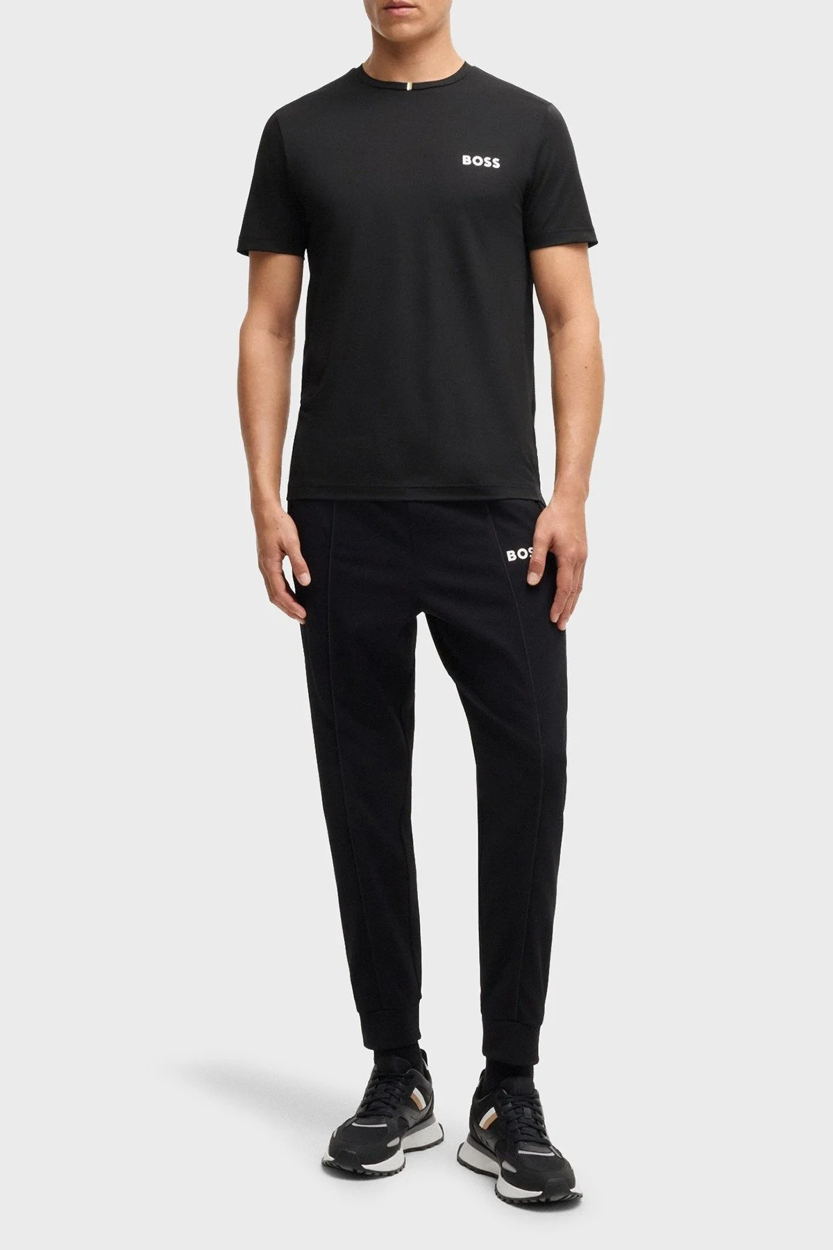 Boss Slim Fit Bisiklet Yaka Logolu Erkek T Shirt 50533794 001 SİYAH - 2